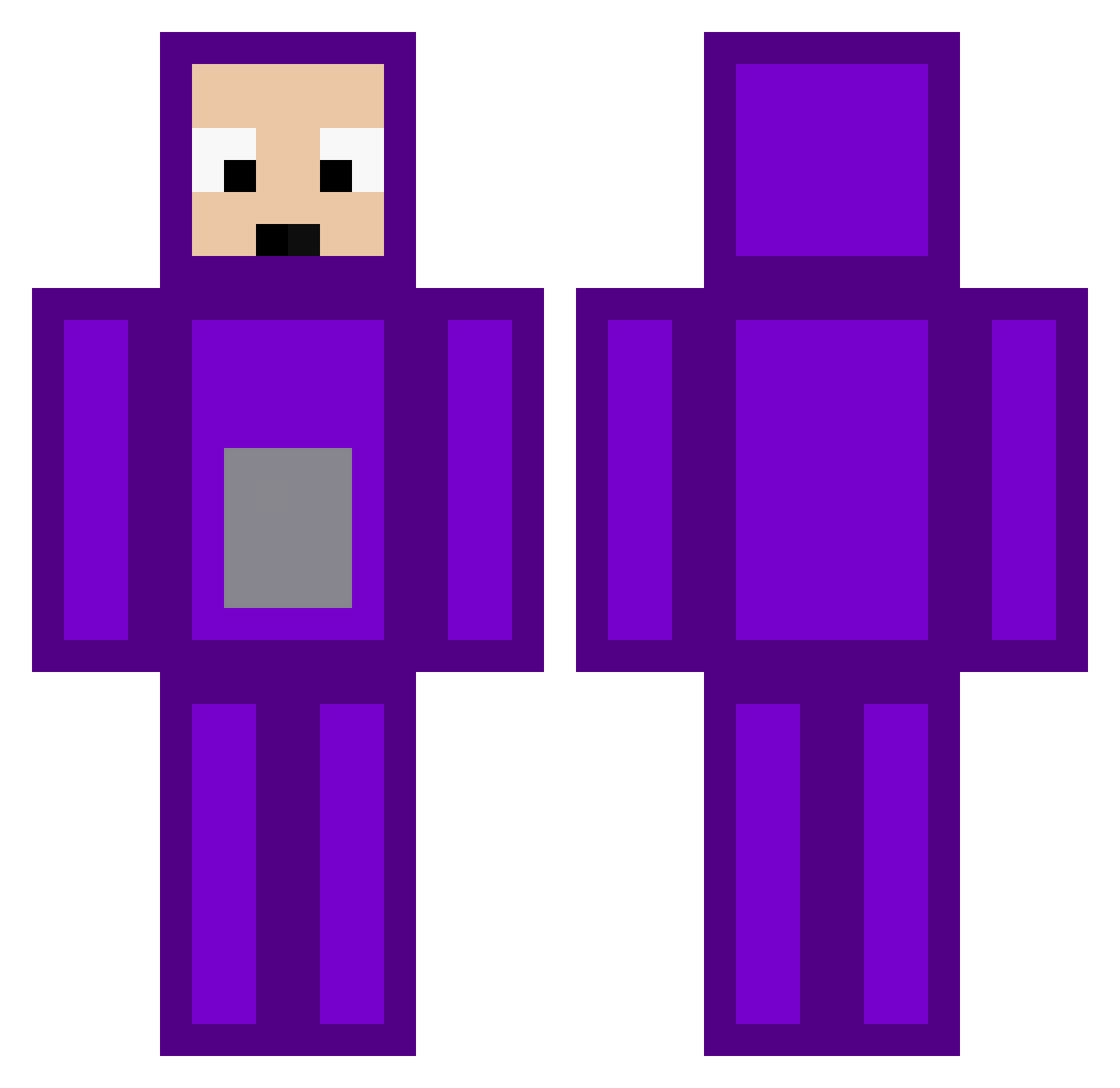Ruben238 Minecraft skin, front and back view