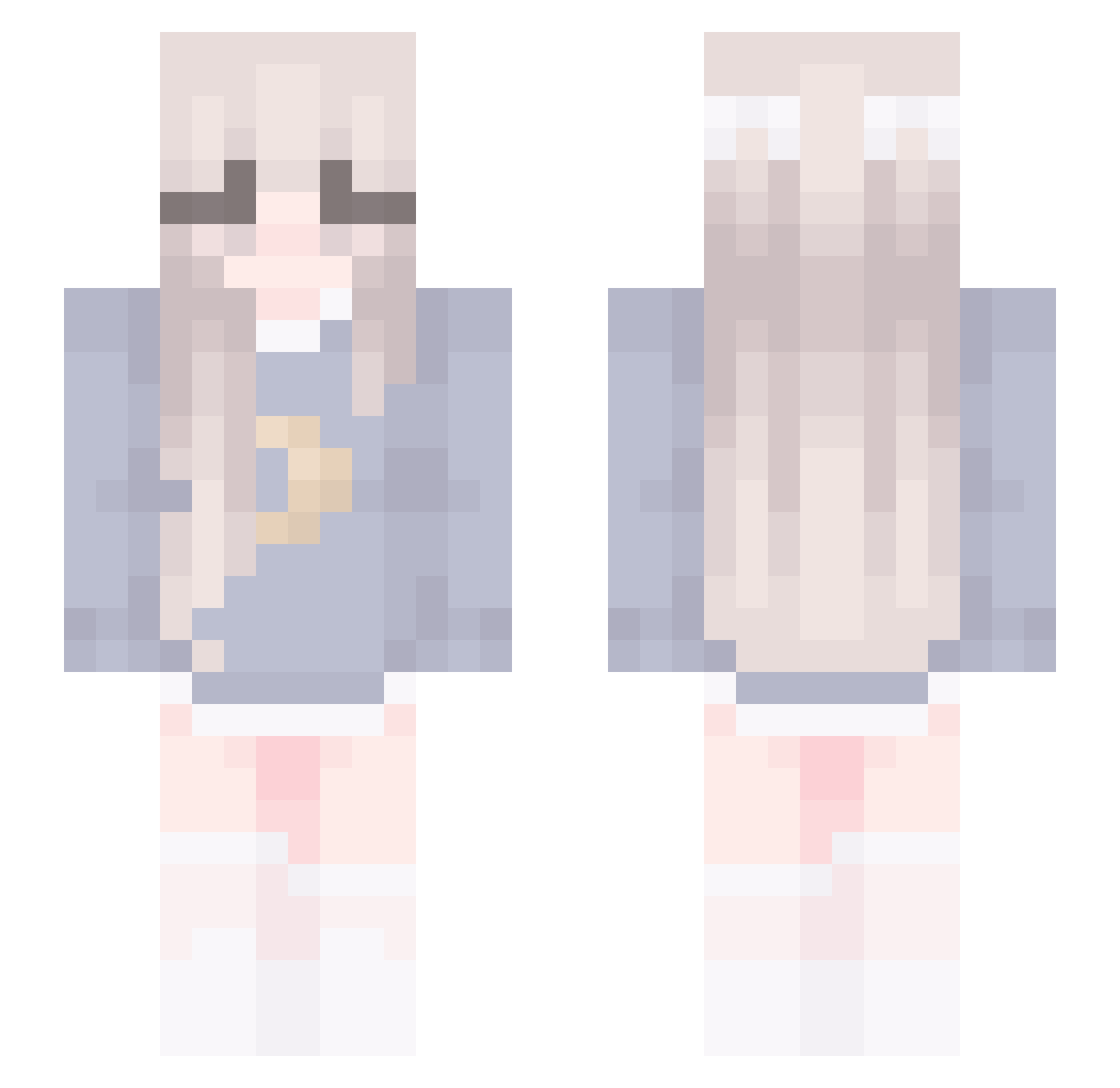 YourValerie Minecraft skin, front and back view