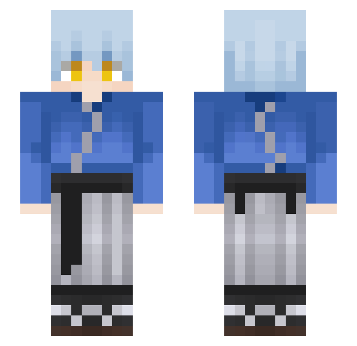 HeyImSoap Minecraft skin, front and back view