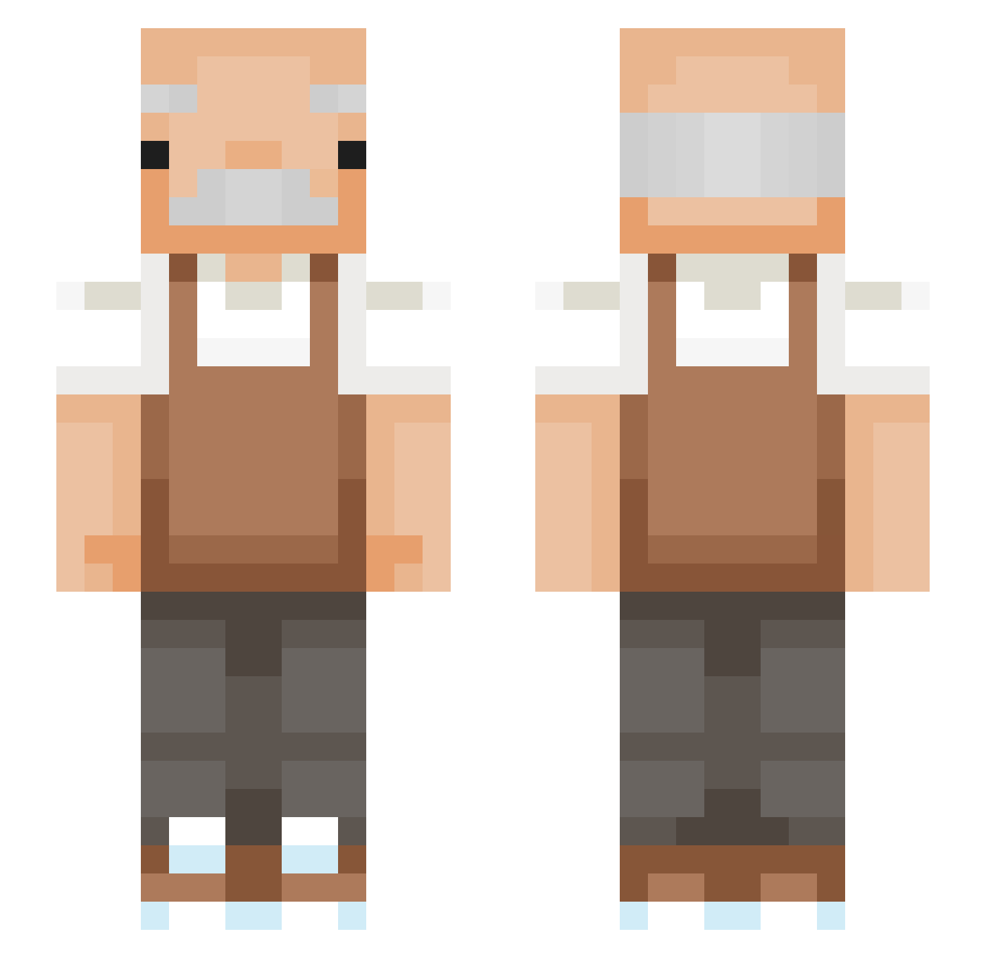 OddRuse Minecraft skin, front and back view