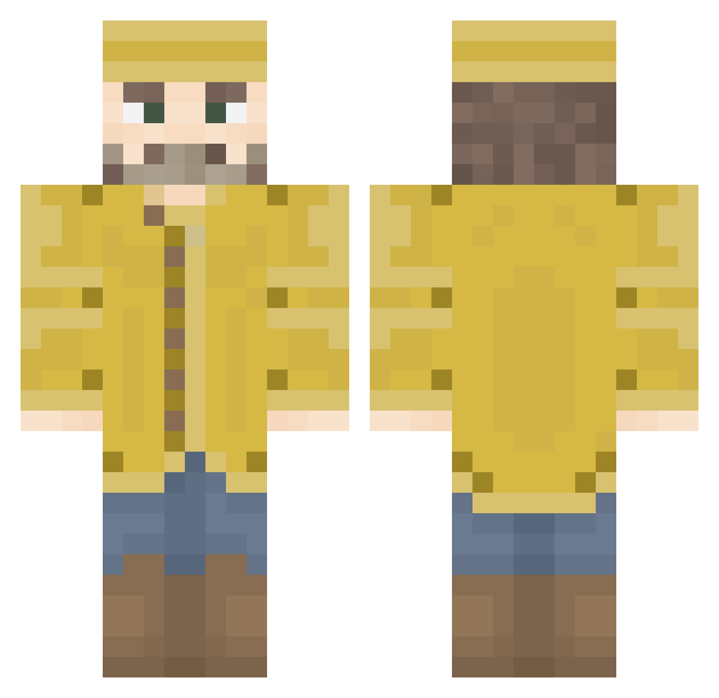 Tykojr Minecraft skin, front and back view