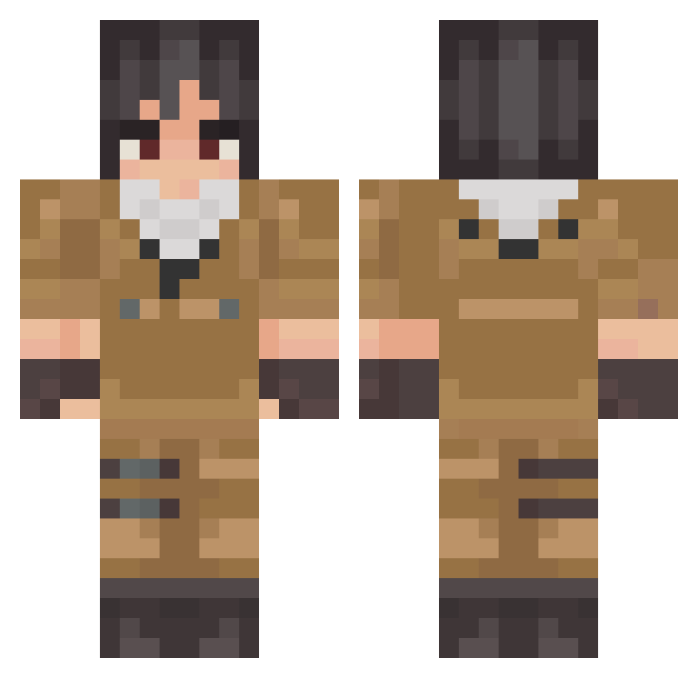Tinezie Minecraft skin, front and back view
