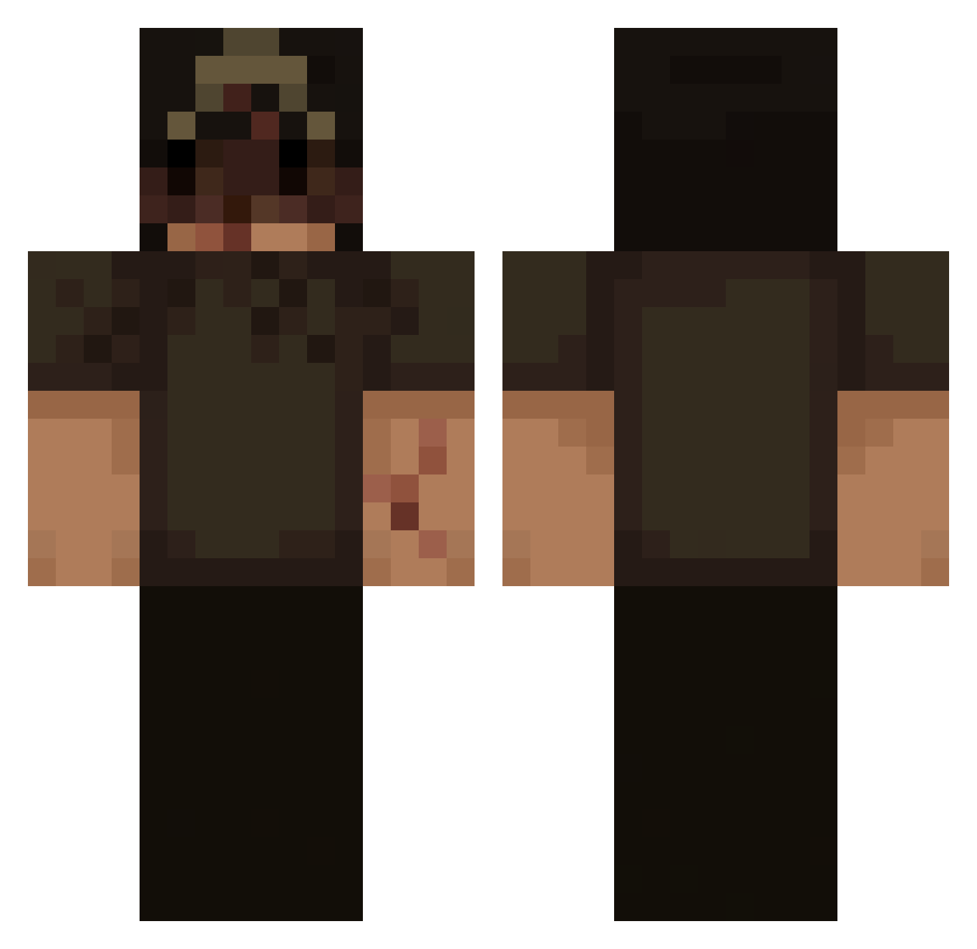 macncheezr Minecraft skin, front and back view