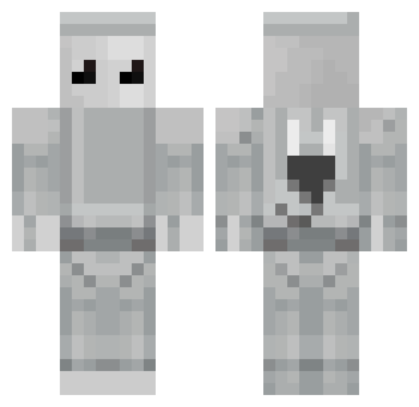 scribbletest Minecraft skin, front and back view
