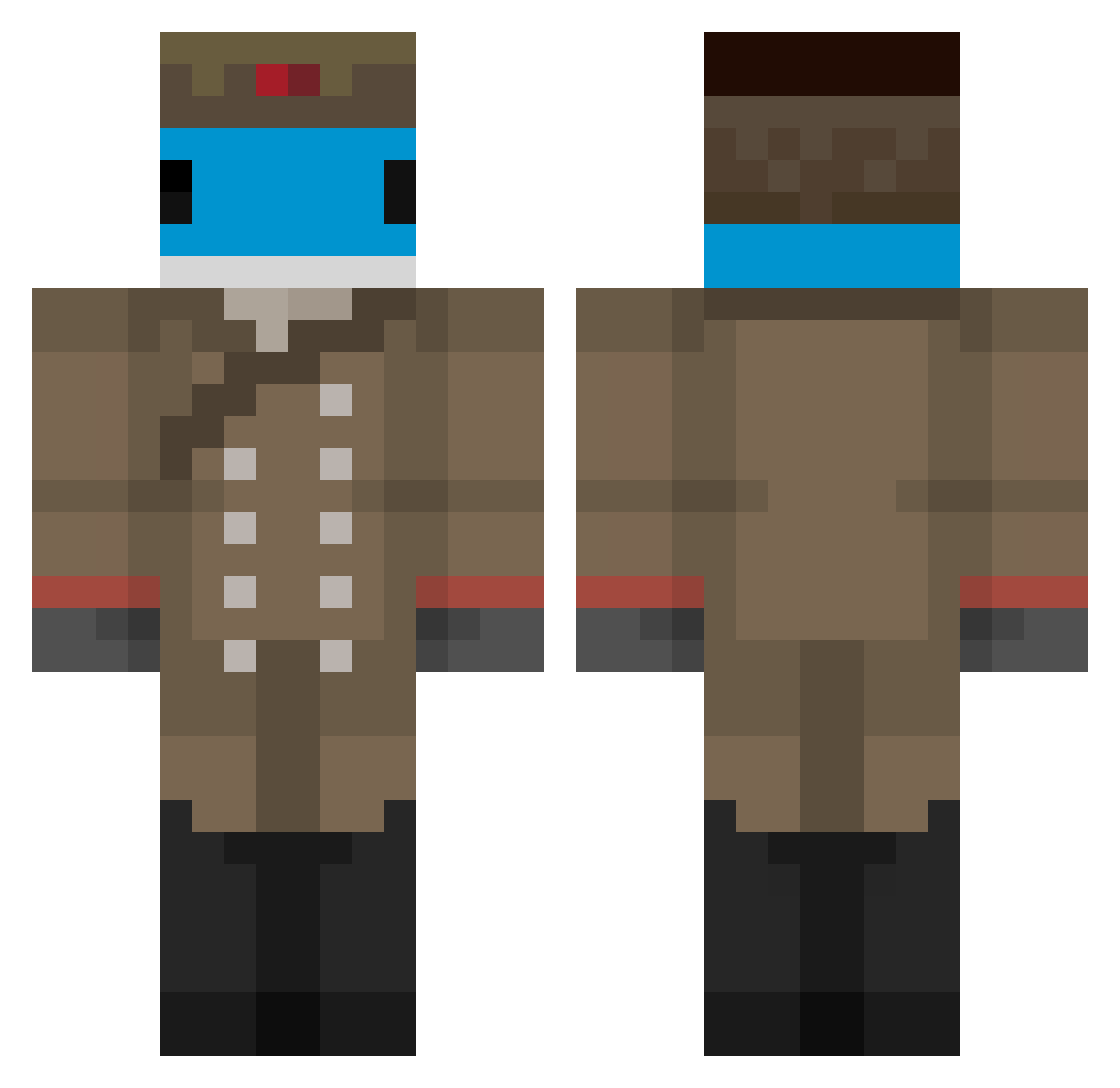 H3xburn3r Minecraft skin, front and back view
