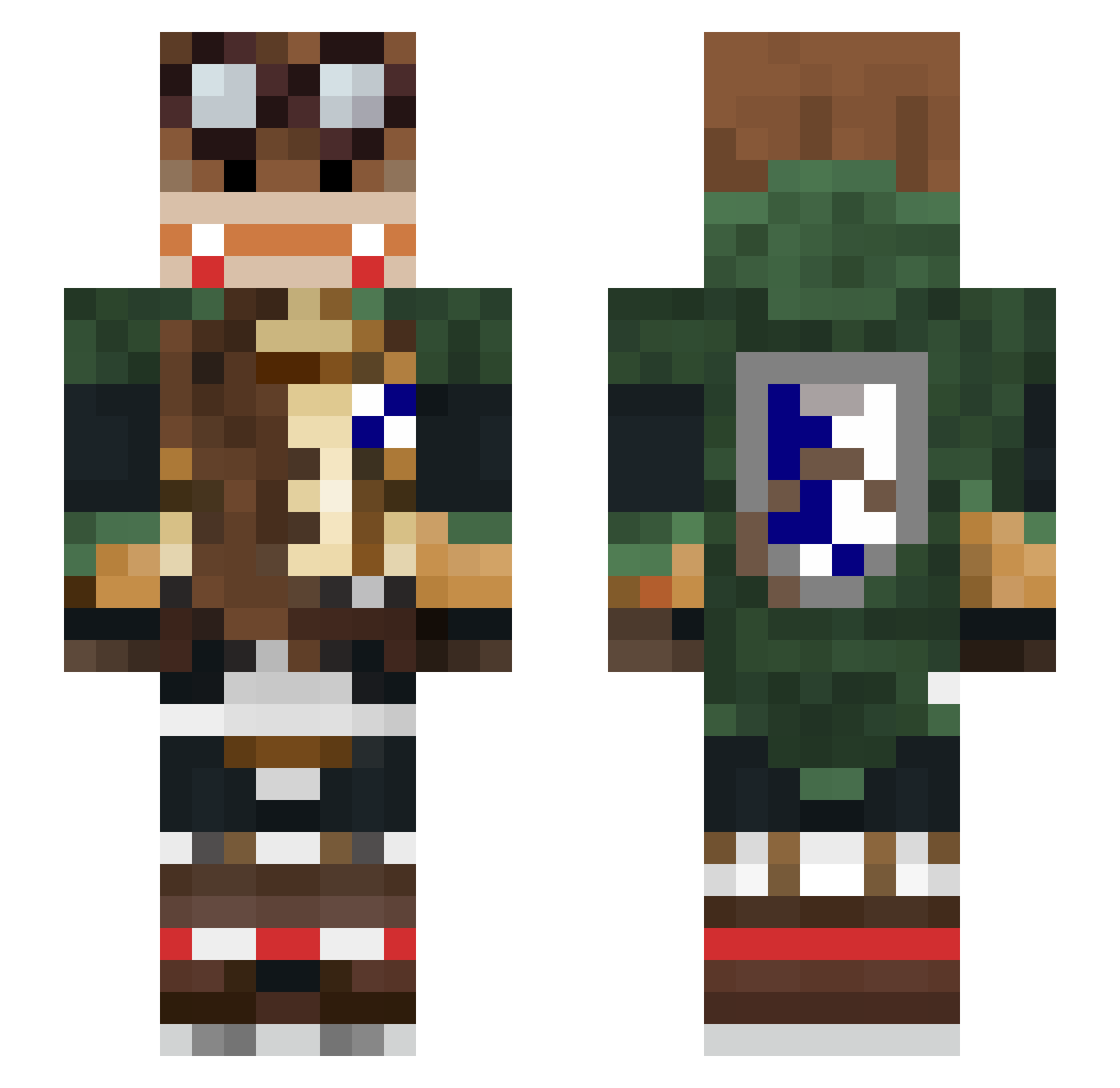 POwOlette Minecraft skin, front and back view