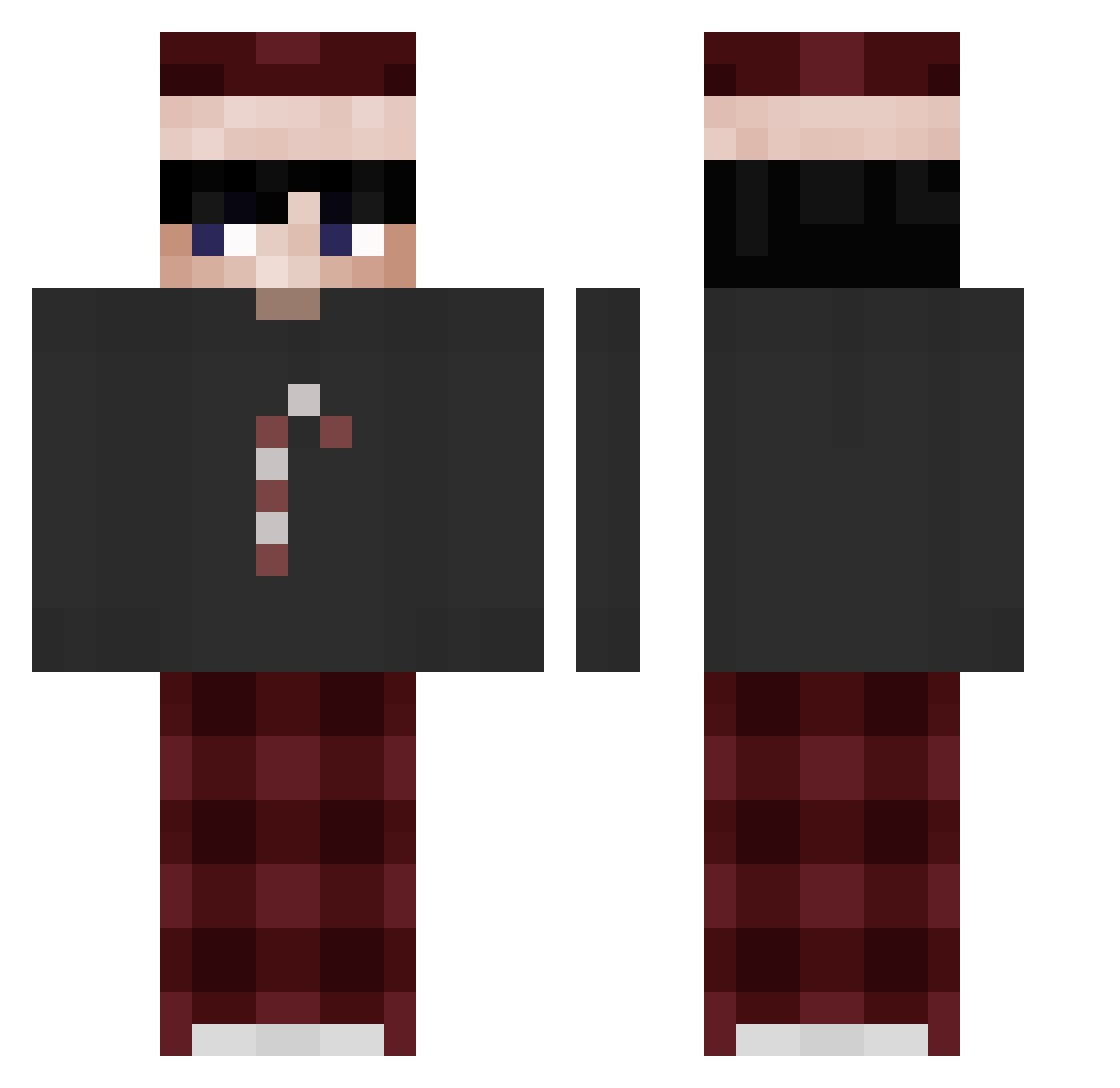 JanoFano123 Minecraft skin, front and back view