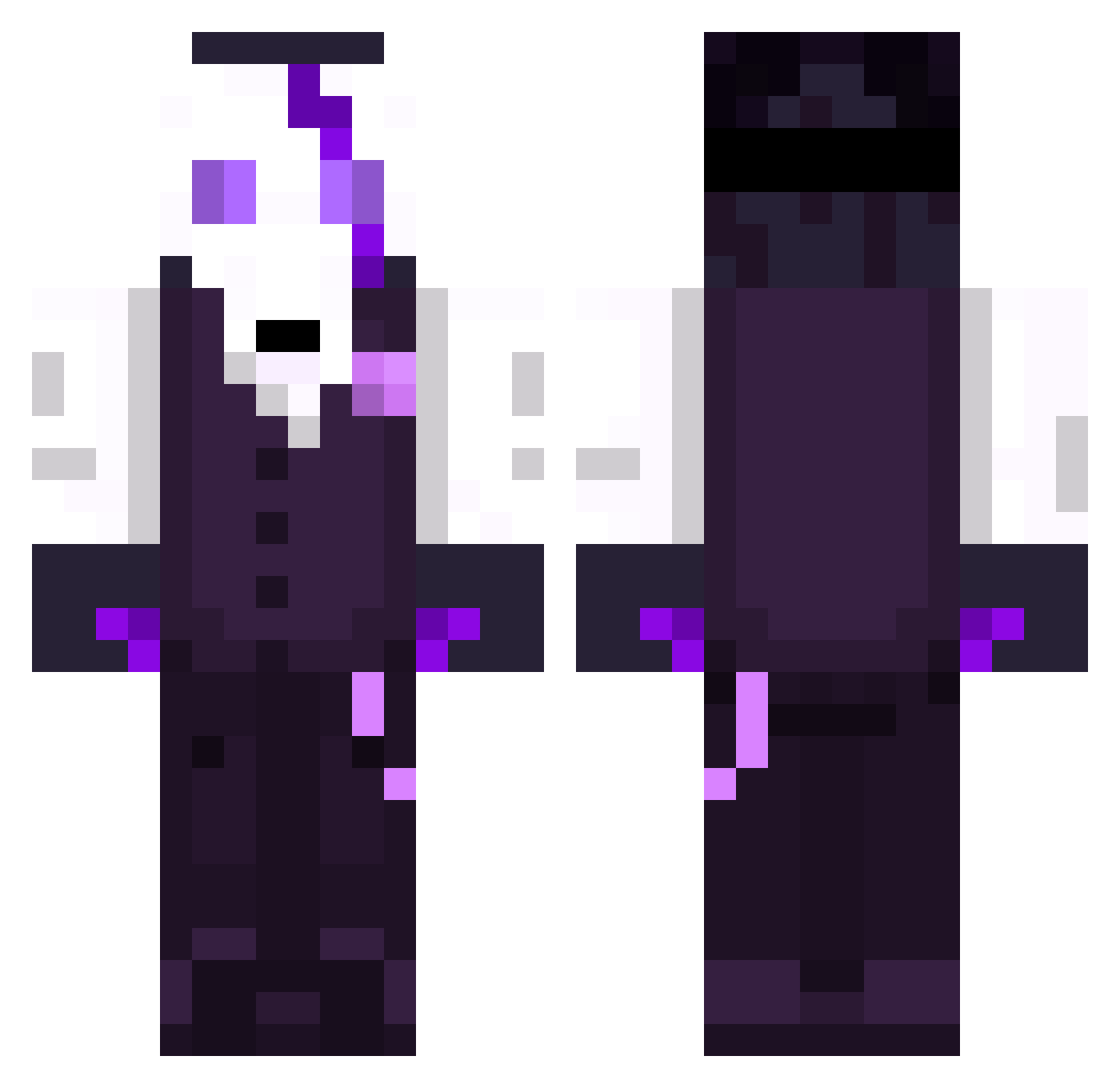 Mol4unie Minecraft skin, front and back view