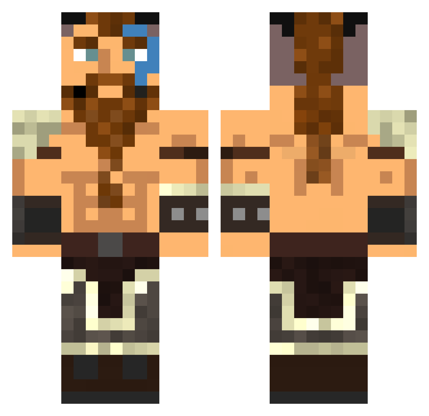 hangandbang Minecraft skin, front and back view