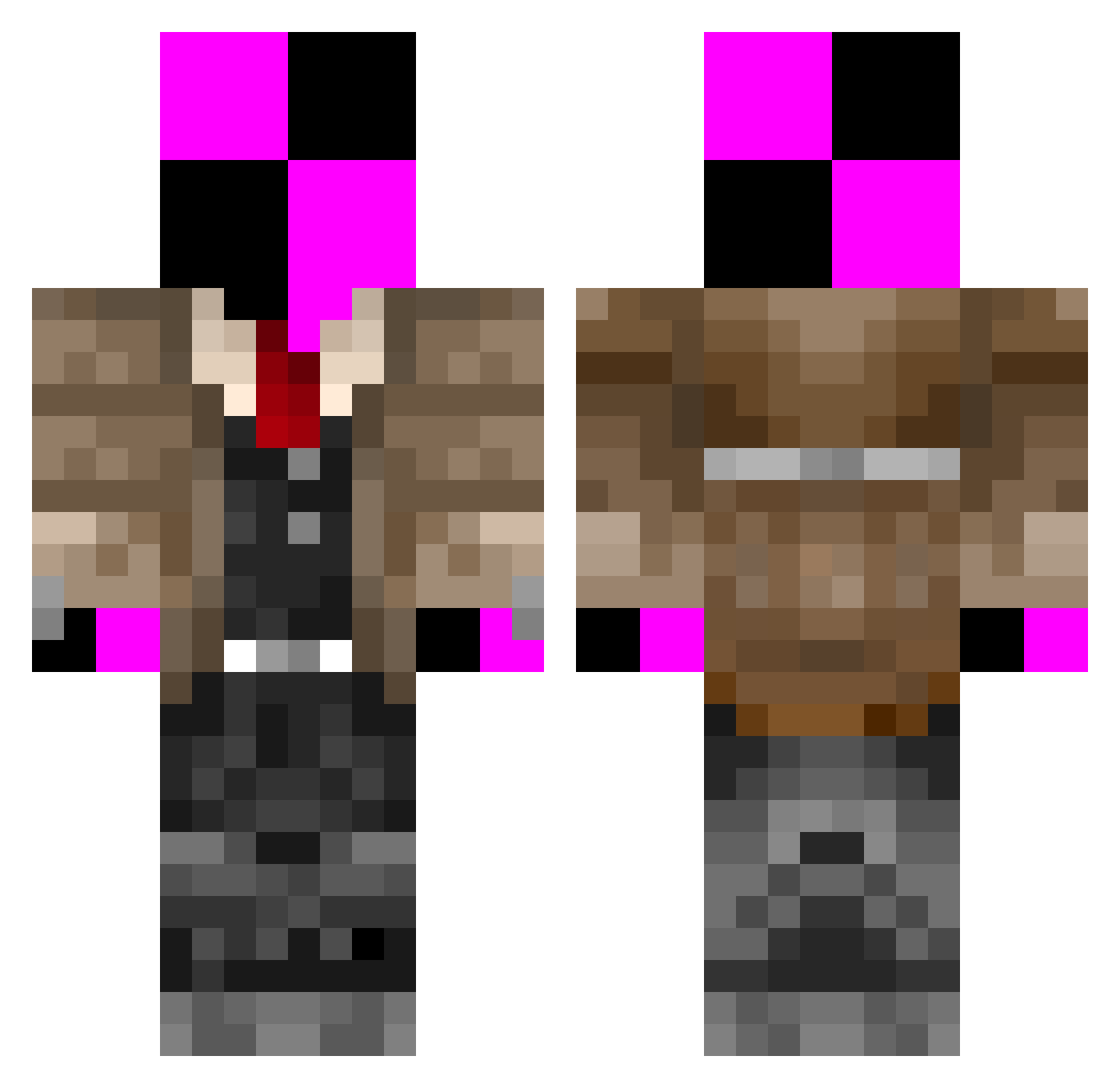 Texturz Minecraft skin, front and back view