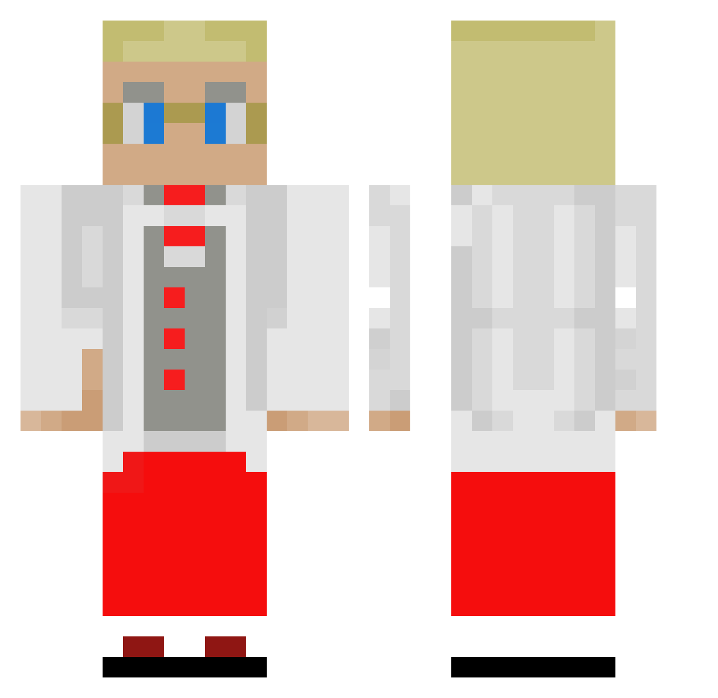 Sztabka_zlota Minecraft skin, front and back view