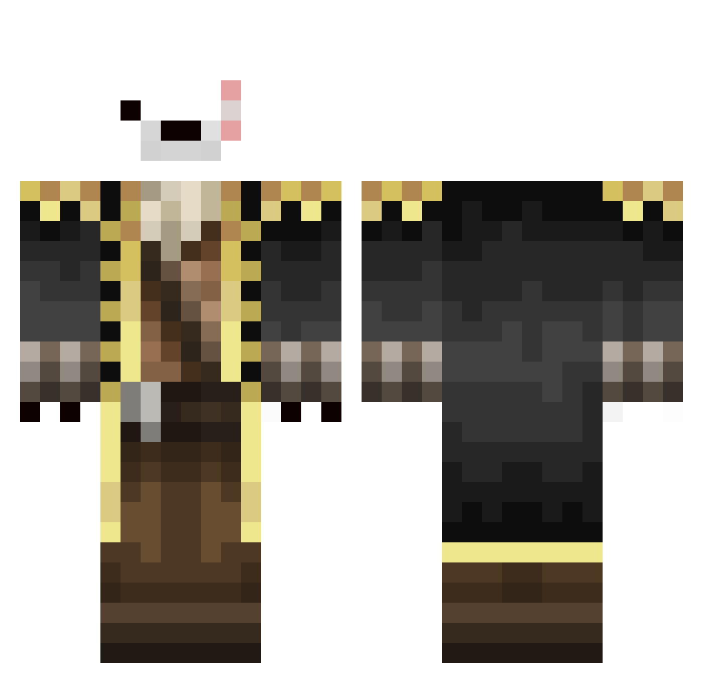 __Moose Minecraft skin, front and back view