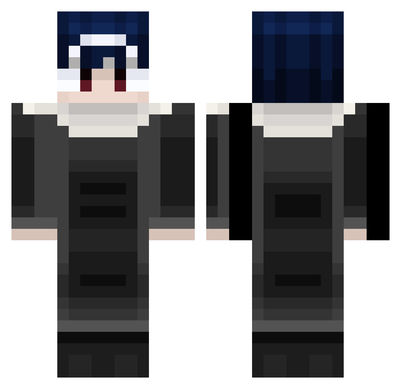 Dungeon_soup Minecraft skin, front and back view