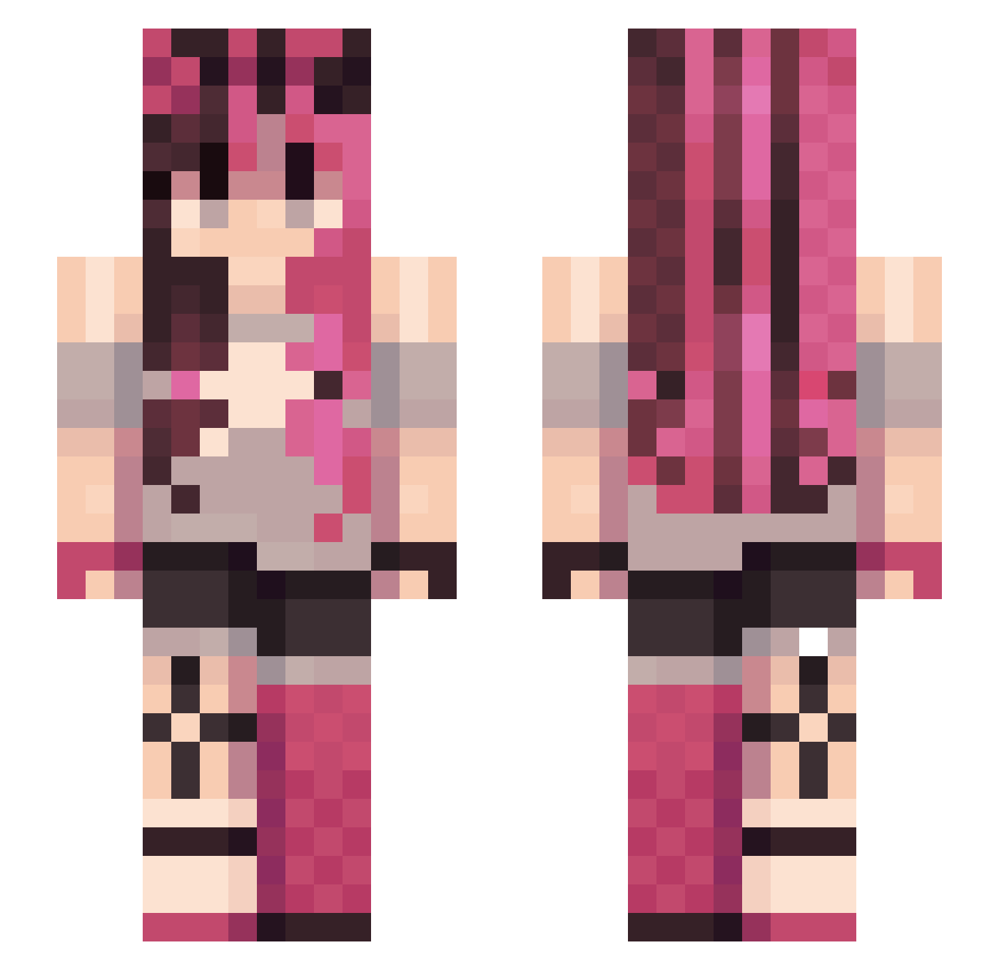 svnwillow Minecraft skin, front and back view
