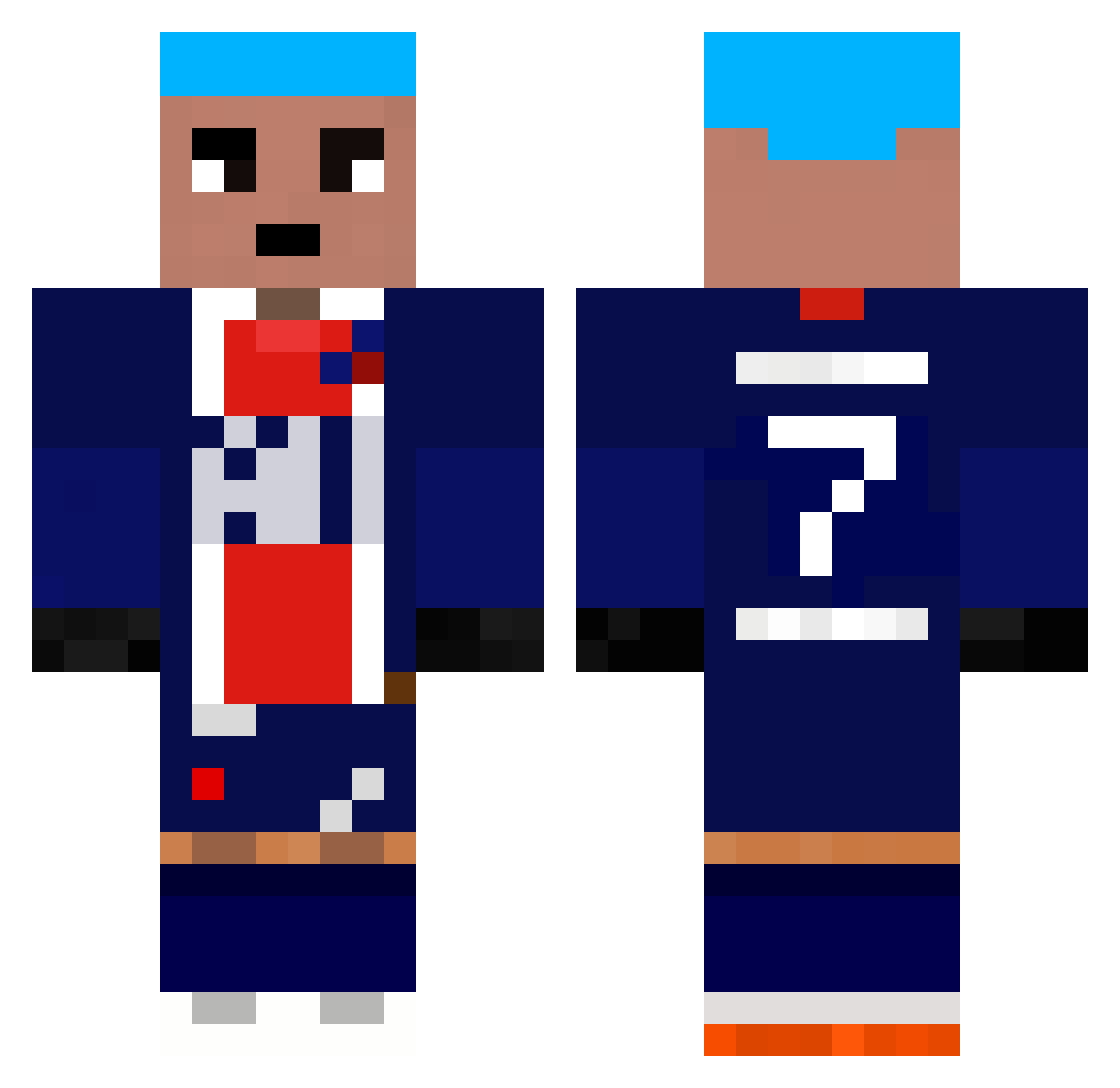 BrownSquid Minecraft skin, front and back view