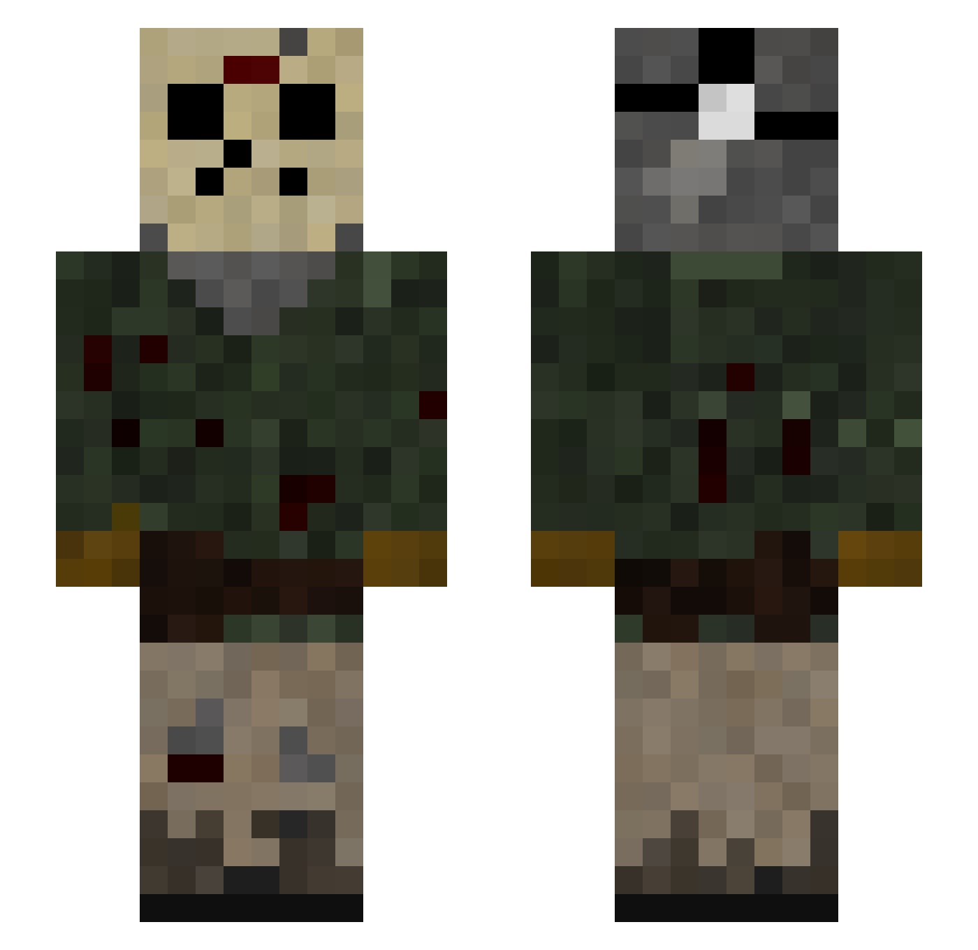 kibri09 Minecraft skin, front and back view