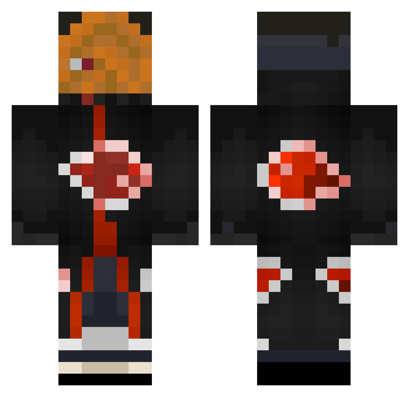 Rinepain Minecraft skin, front and back view