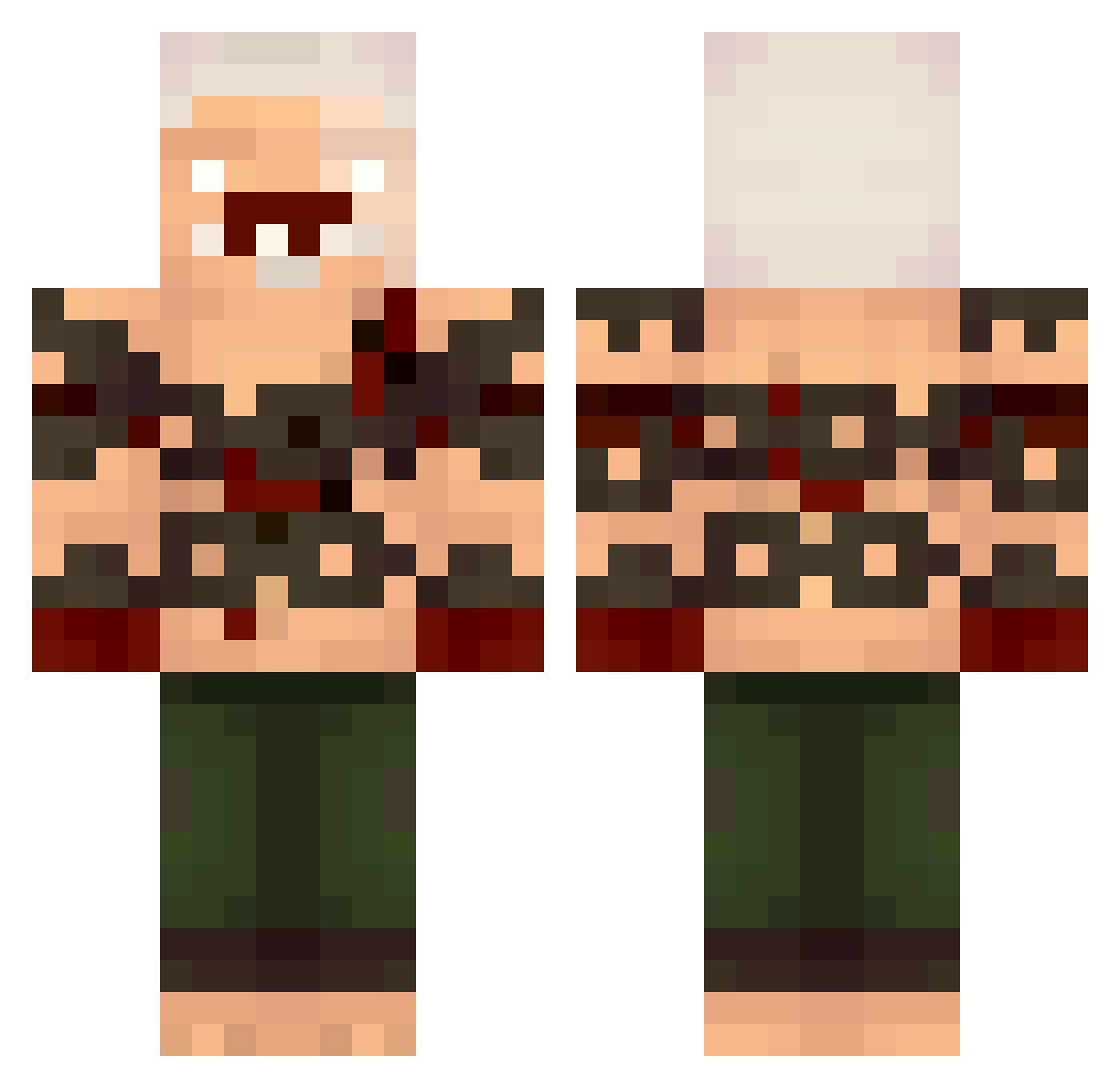 IAmLeggenda Minecraft skin, front and back view