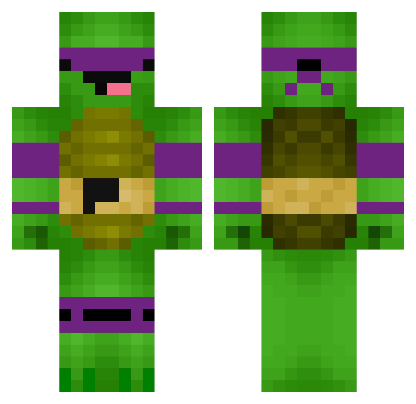 Yellow_off Minecraft skin, front and back view