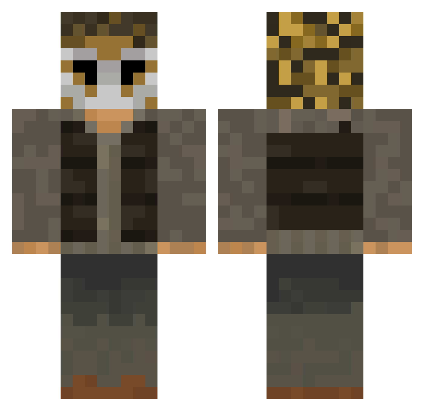 PancakePekka67 Minecraft skin, front and back view