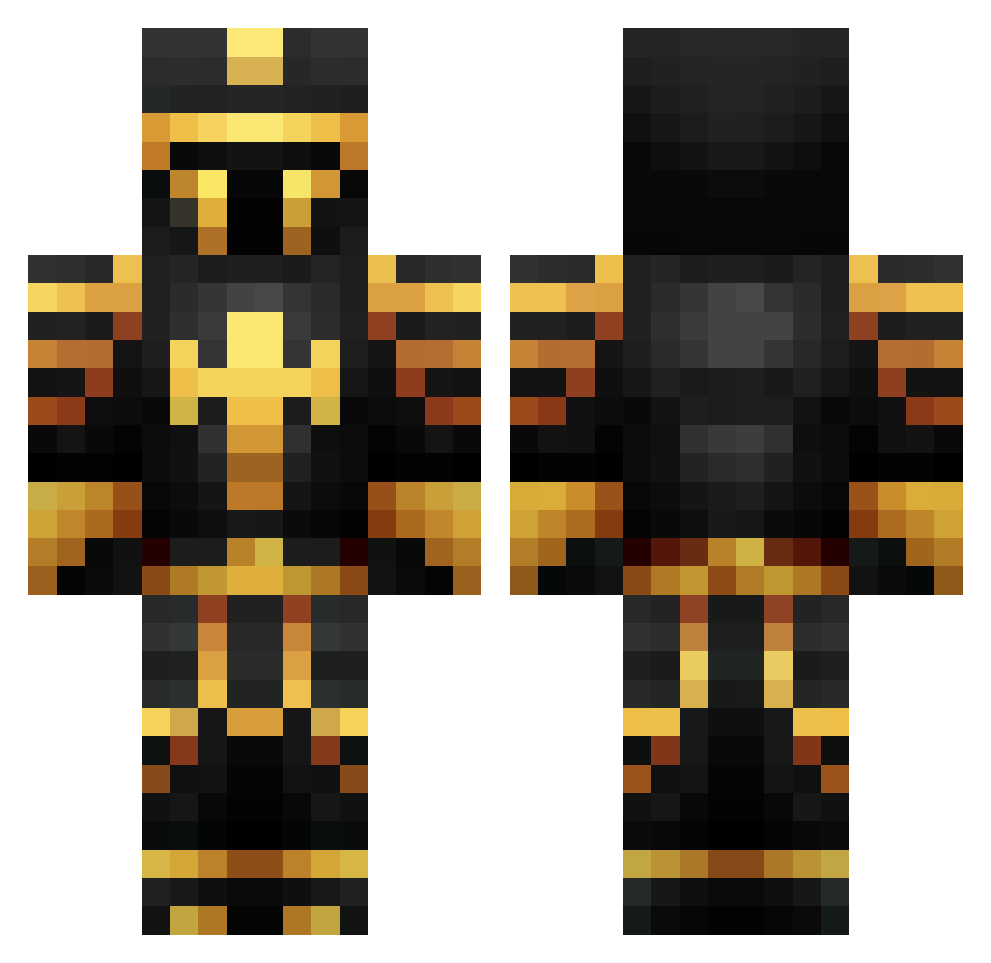 NTC5 Minecraft skin, front and back view