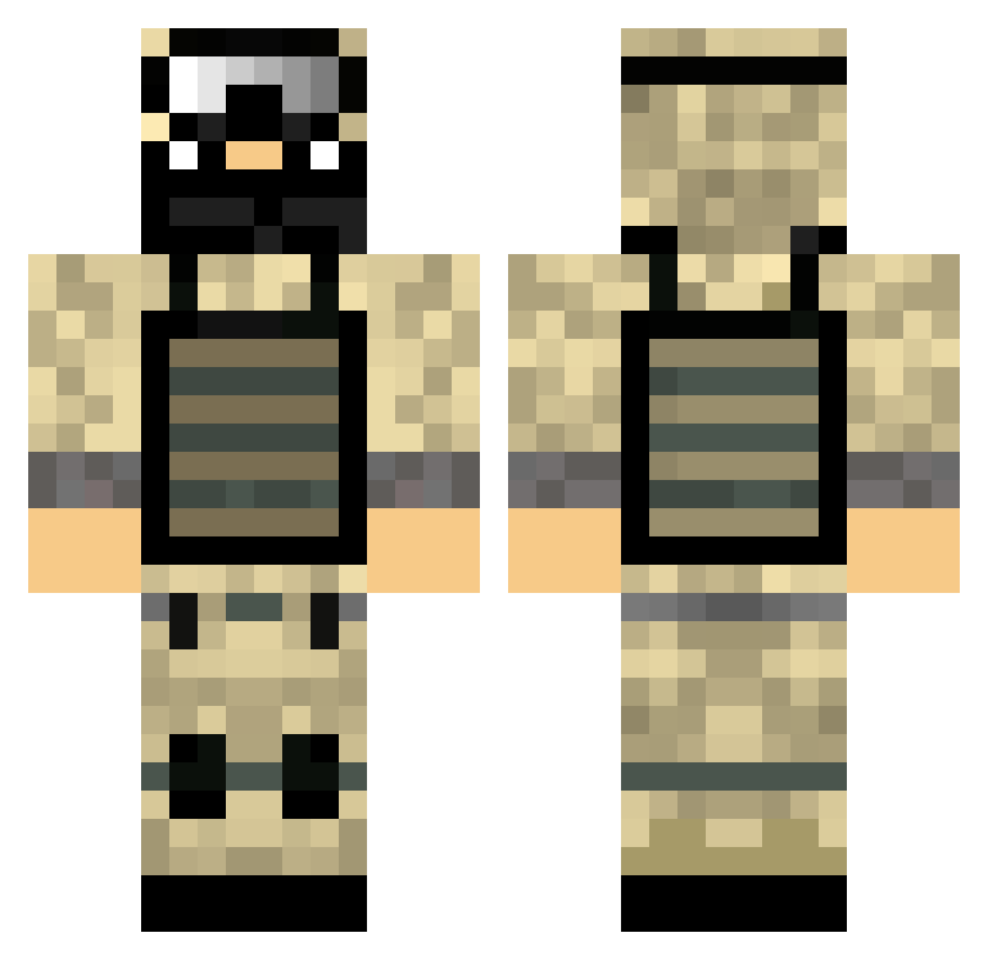 Origin_Exotic Minecraft skin, front and back view