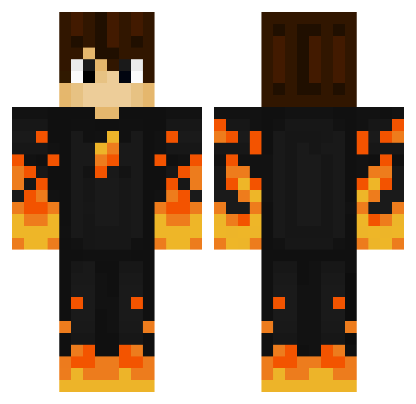 HotslicerYT Minecraft skin, front and back view