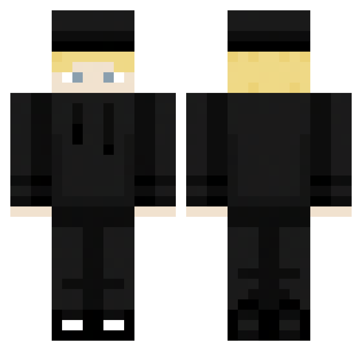 TaserGames543 Minecraft skin, front and back view