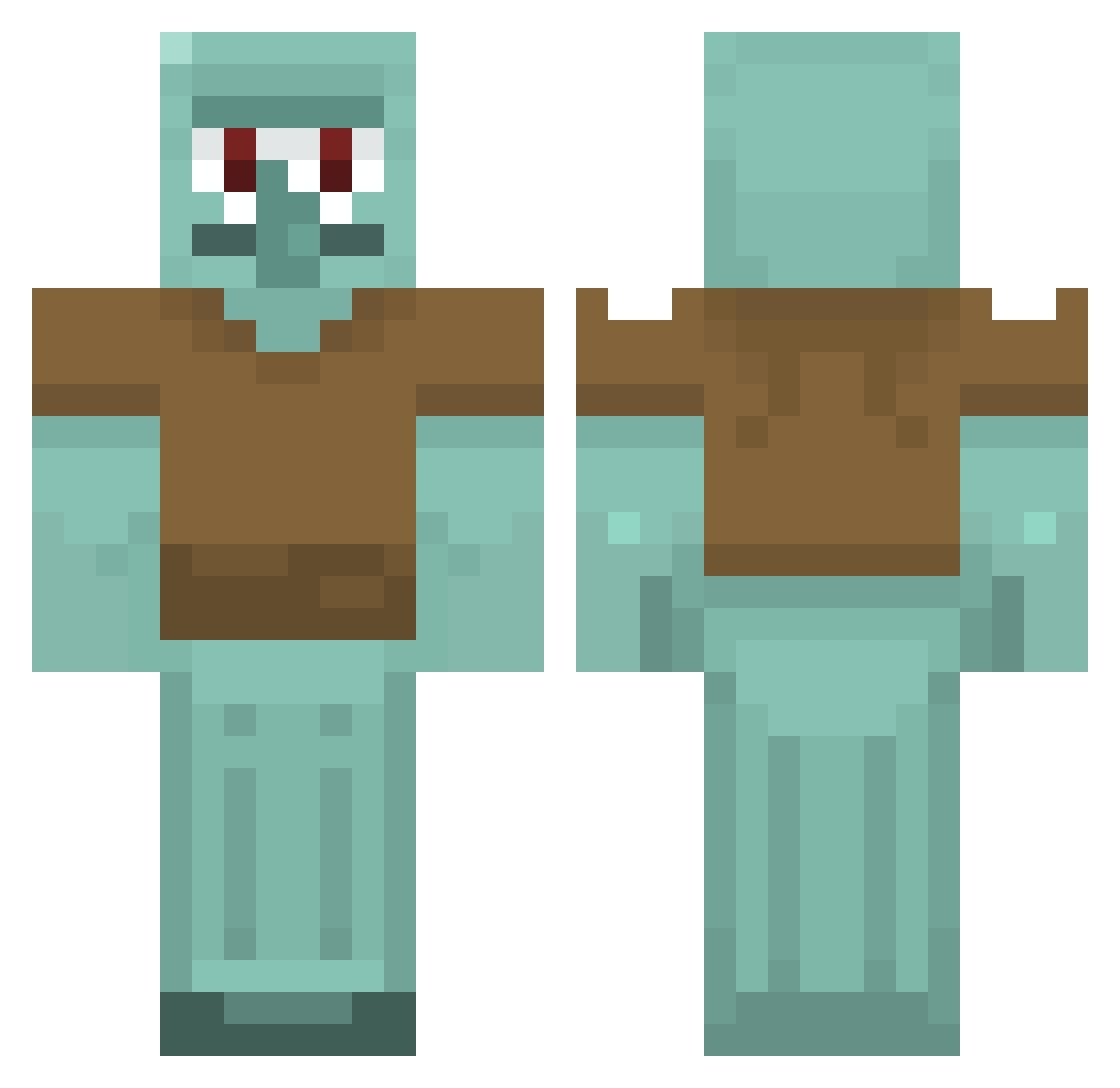 SelfDestruct Minecraft skin, front and back view