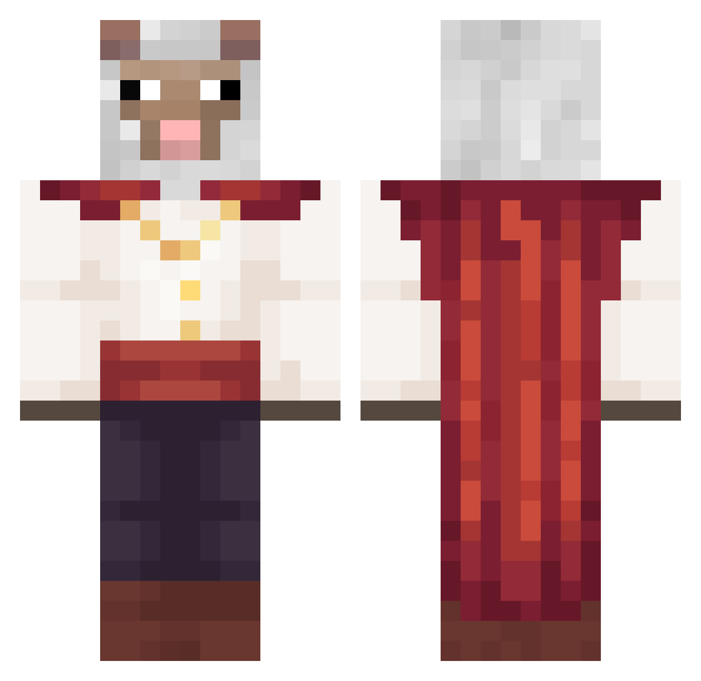 Aalrik Minecraft skin, front and back view