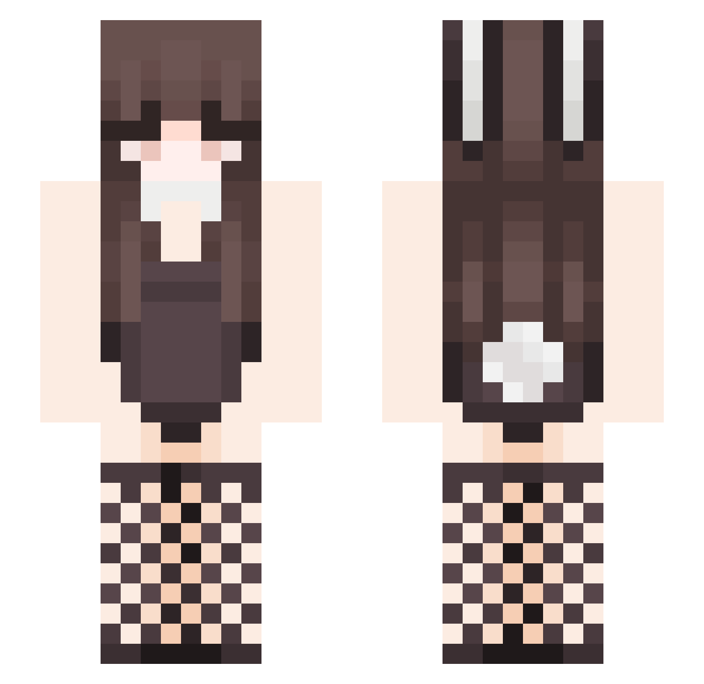Cxppd Minecraft skin, front and back view