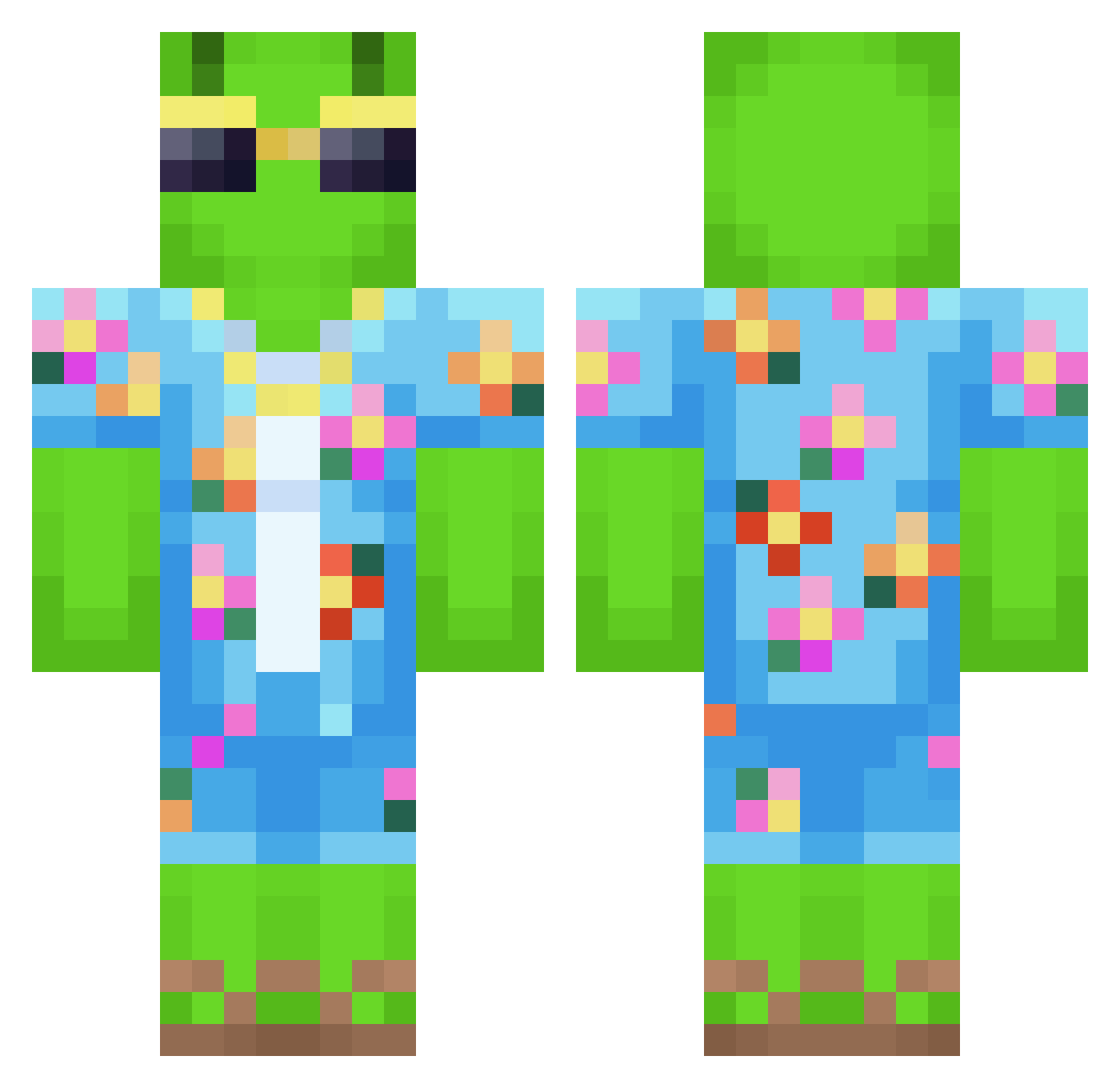 Snorlax151 Minecraft skin, front and back view