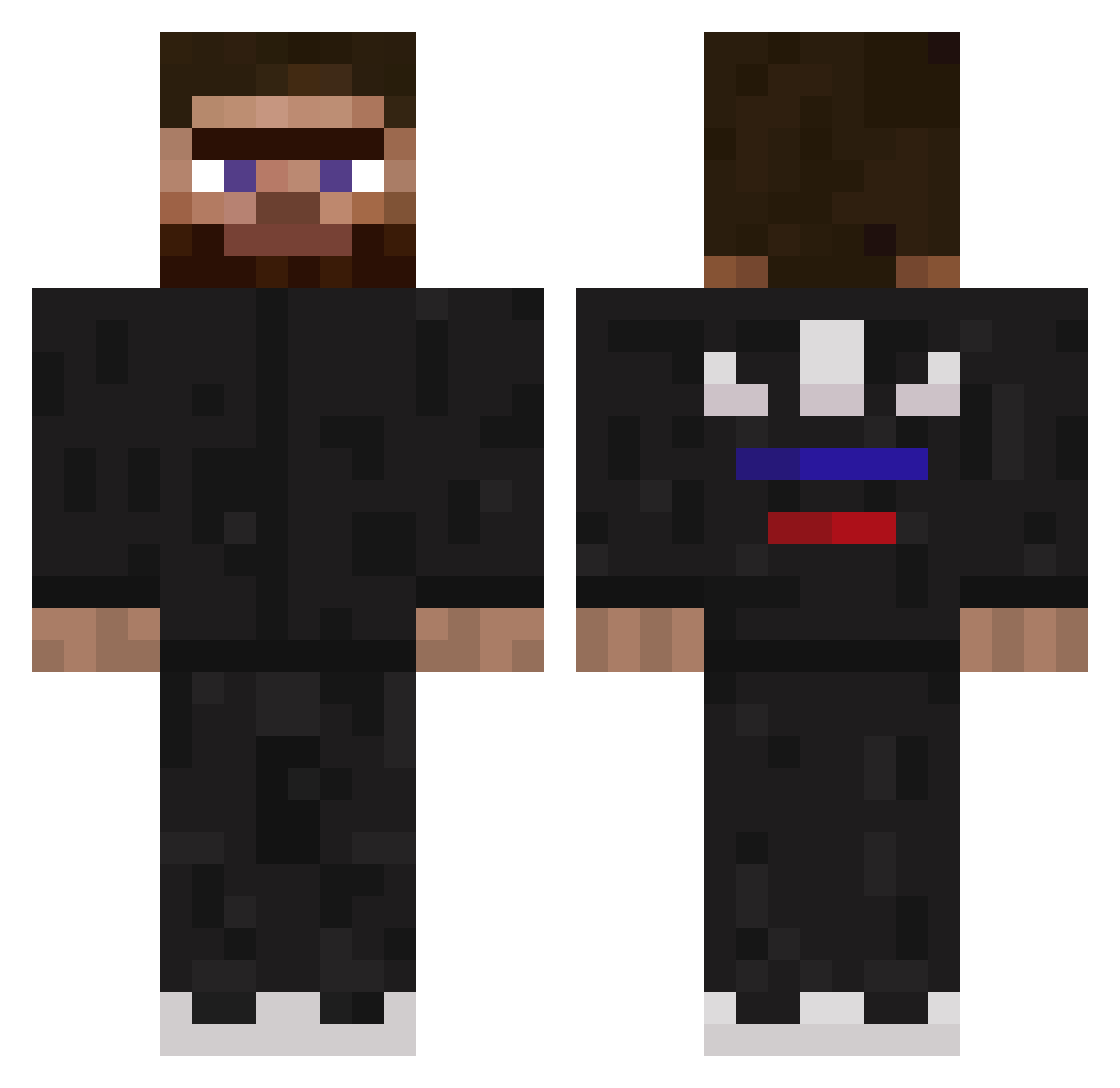 Kapitanoff69 Minecraft skin, front and back view