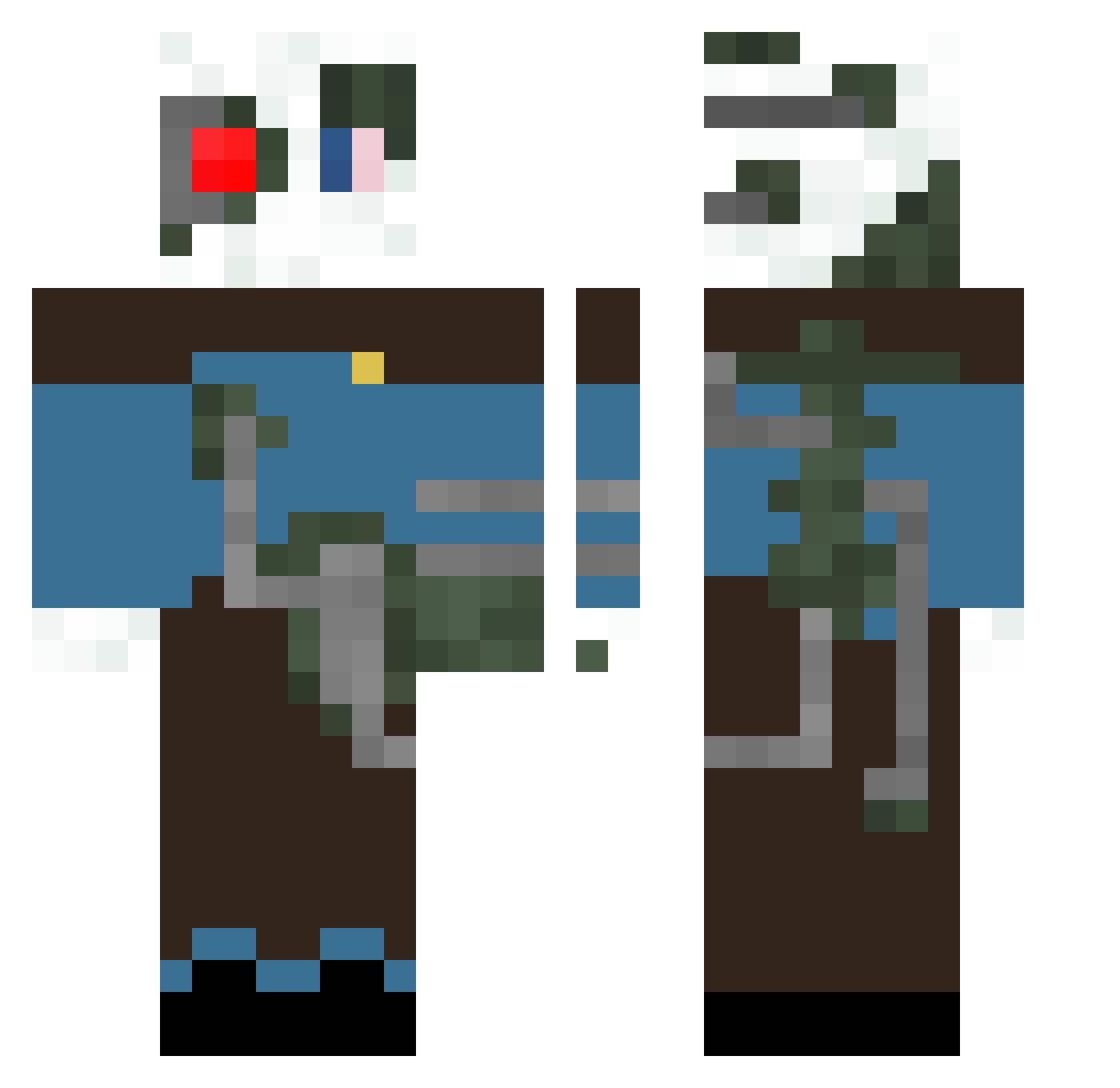 killzyone Minecraft skin, front and back view