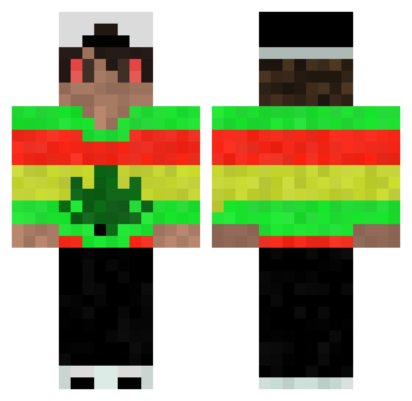 Gyaraaados Minecraft skin, front and back view