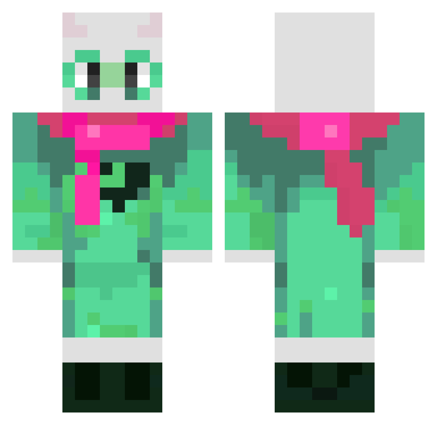 Pineapple242 Minecraft skin, front and back view