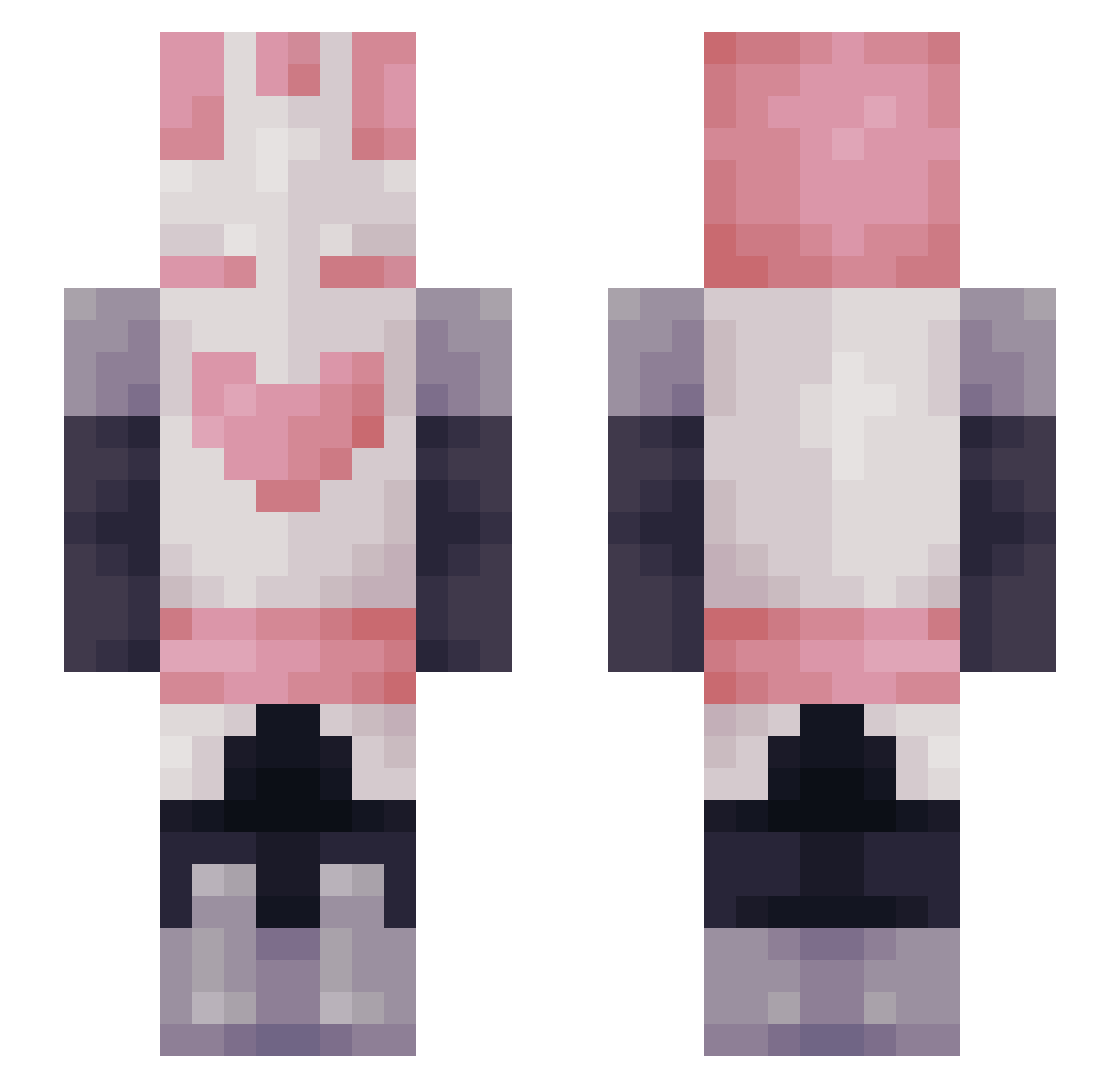 EclecticBanana Minecraft skin, front and back view