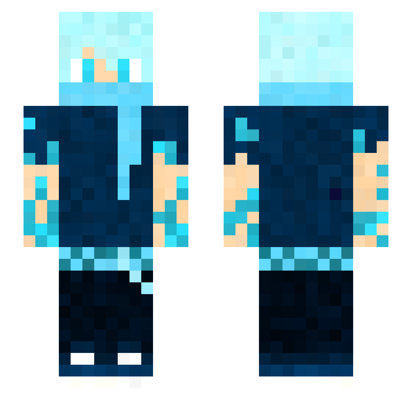 EpicFreezer Minecraft skin, front and back view
