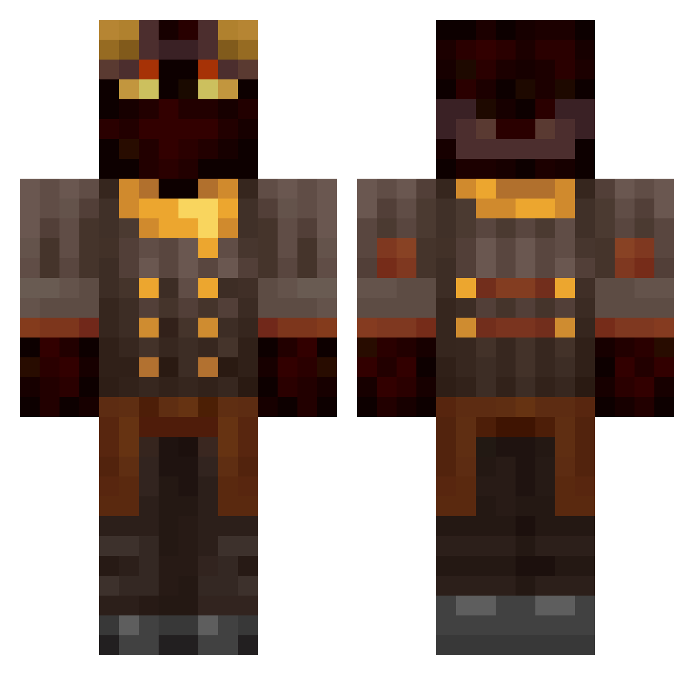DampChicken55 Minecraft skin, front and back view