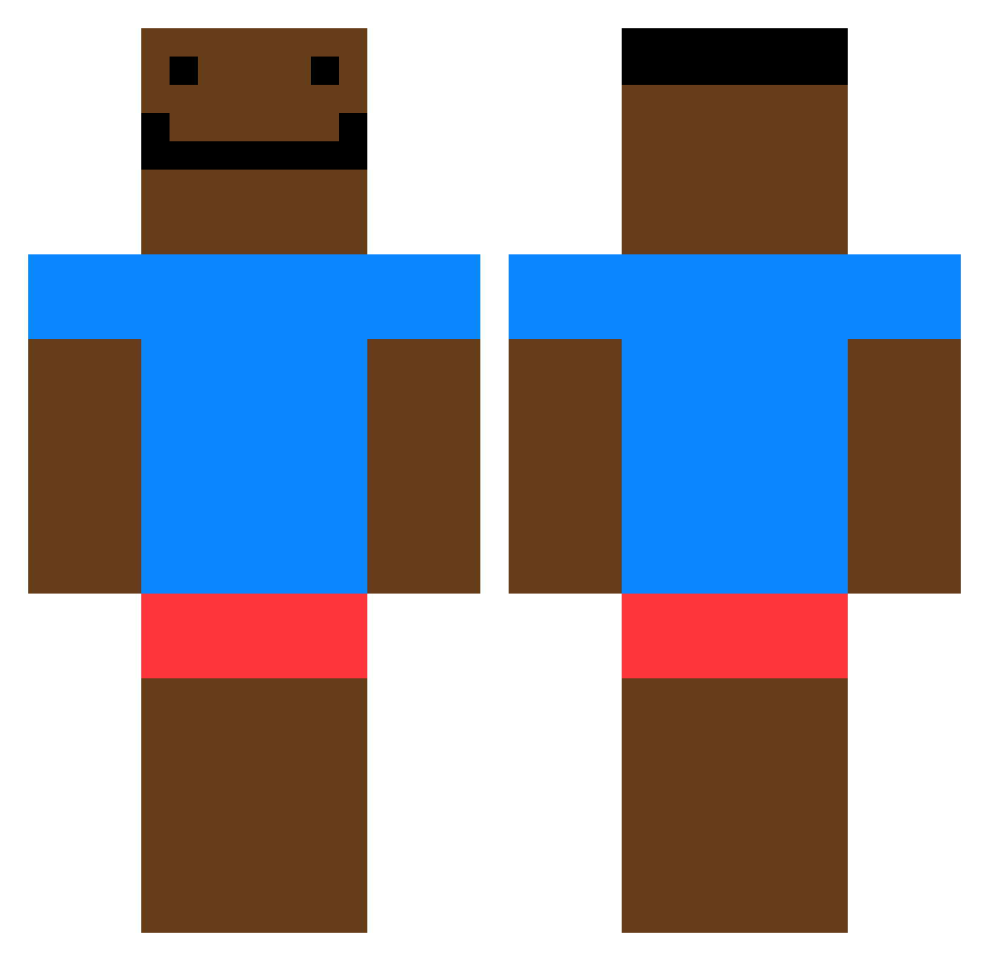 wiickedgrin Minecraft skin, front and back view