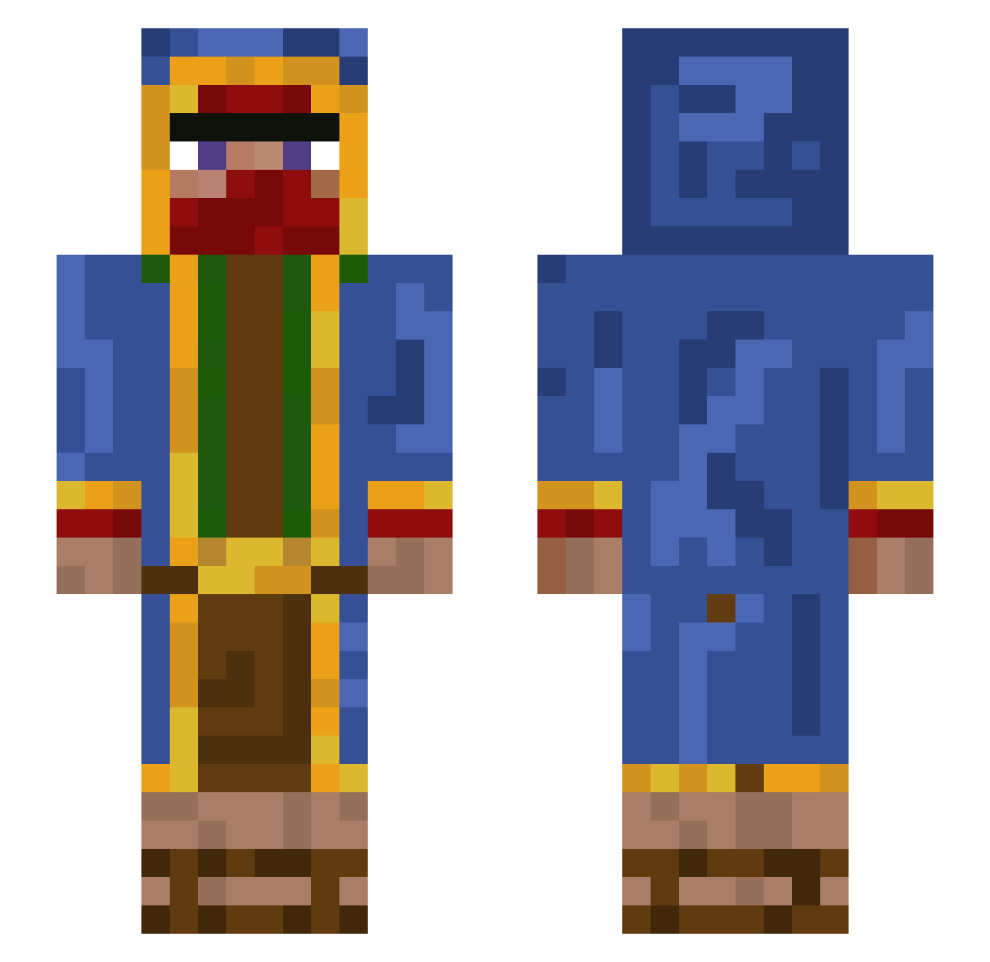 AndrewwMC Minecraft skin, front and back view