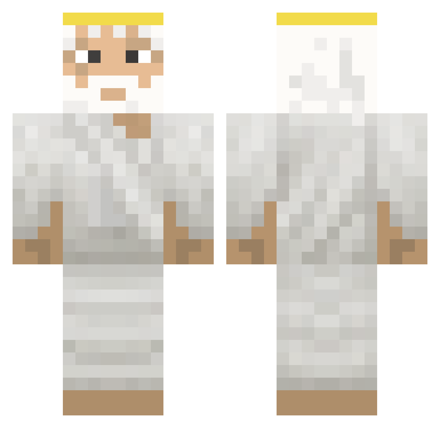 LootGod Minecraft skin, front and back view