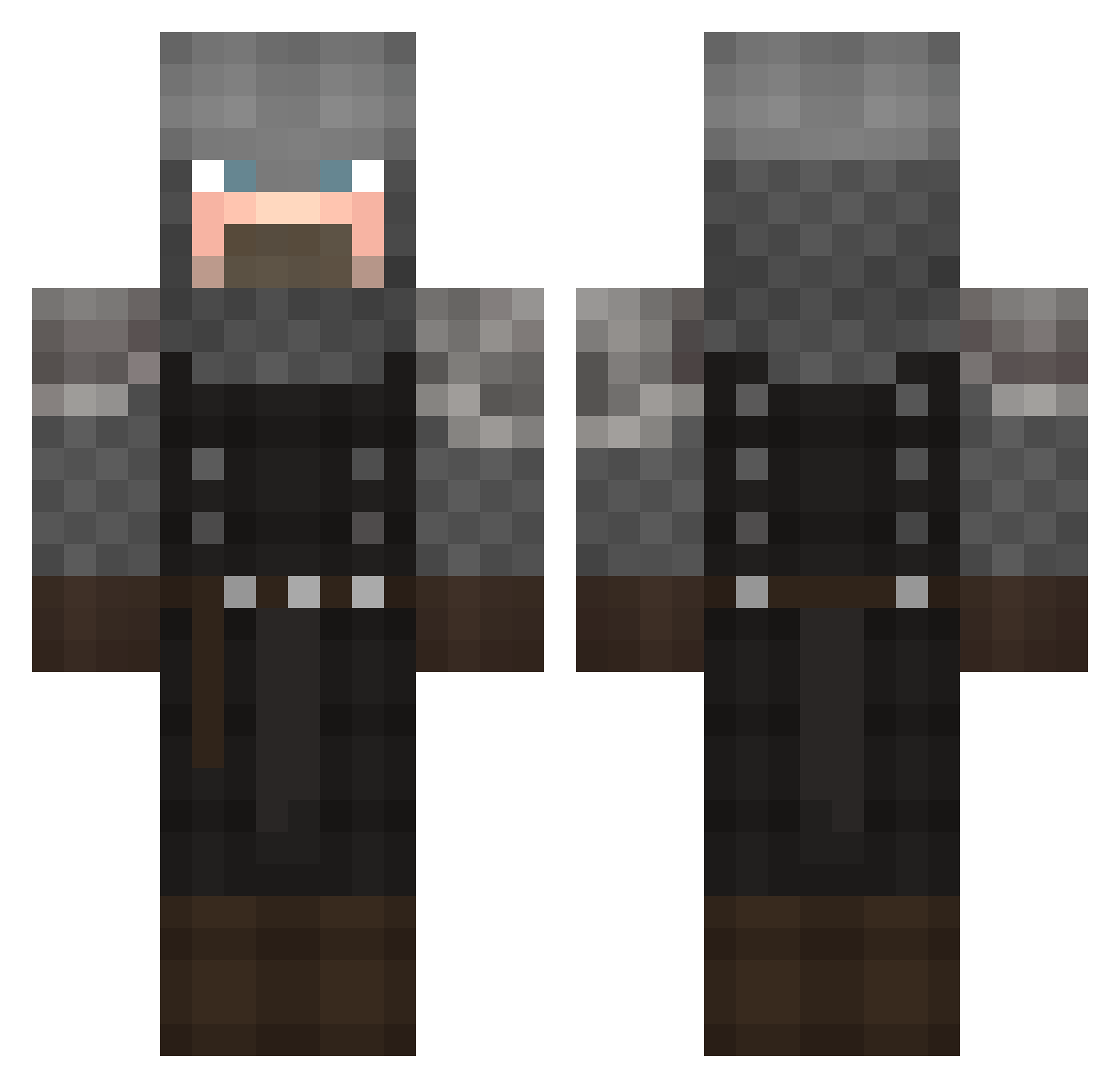 Bramobin Minecraft skin, front and back view