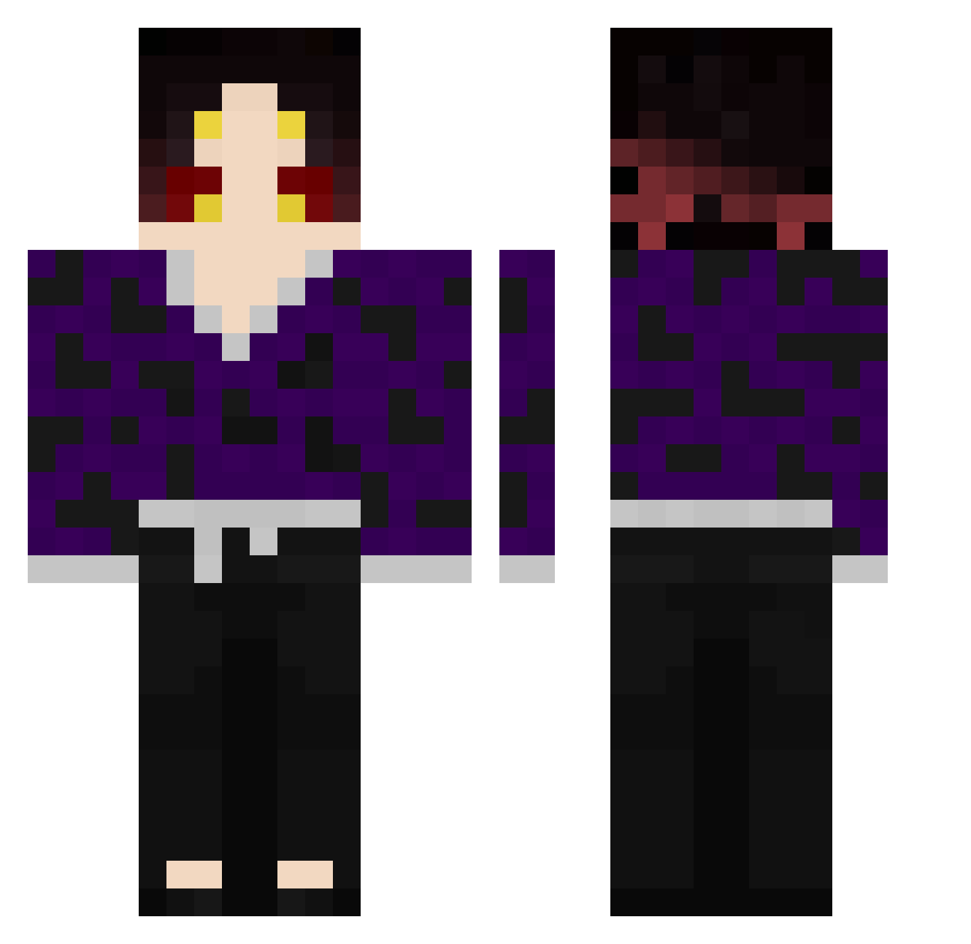 PalkiaKG Minecraft skin, front and back view