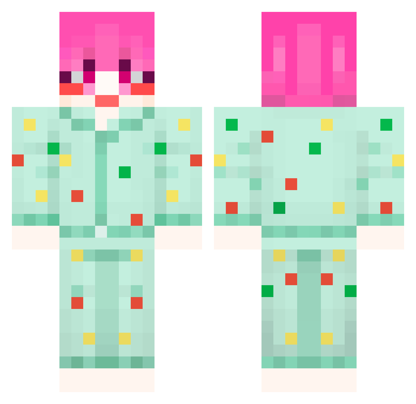 nanaba080 Minecraft skin, front and back view
