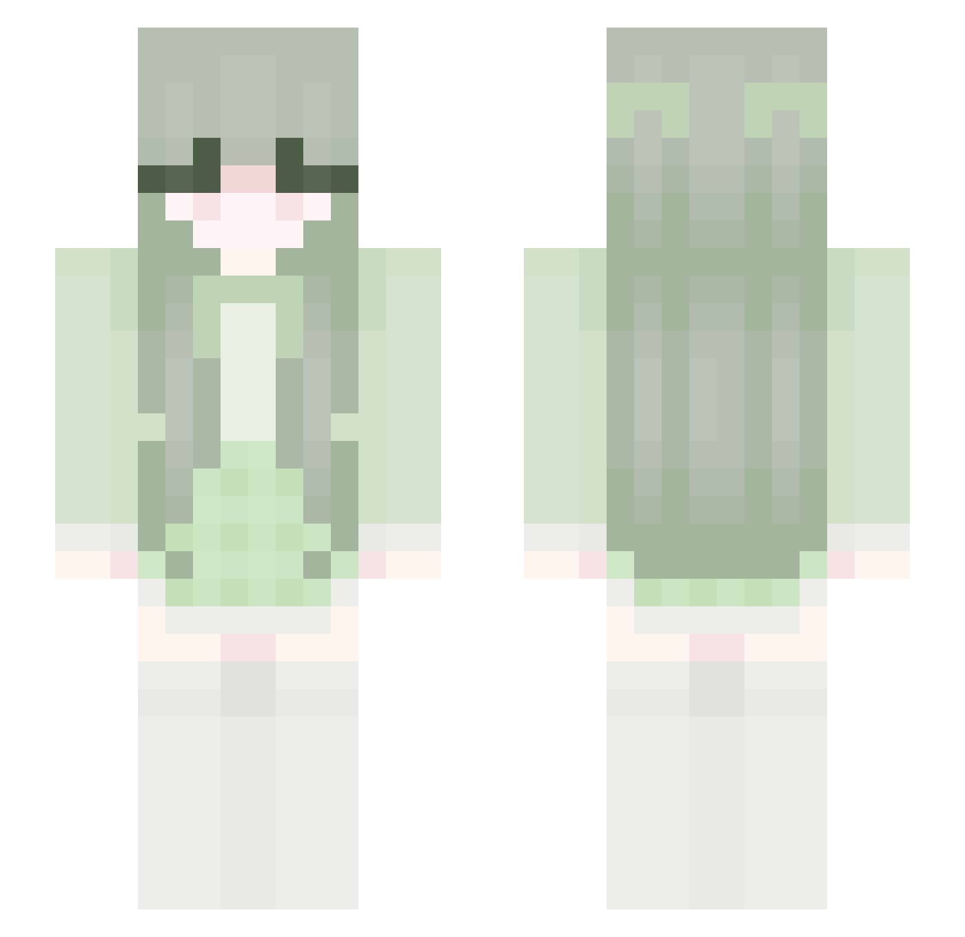 Digs Minecraft skin, front and back view