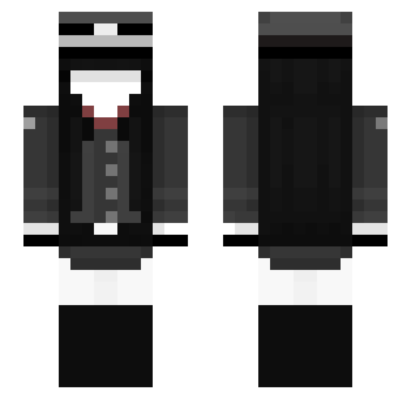 Pinkeeeee Minecraft skin, front and back view