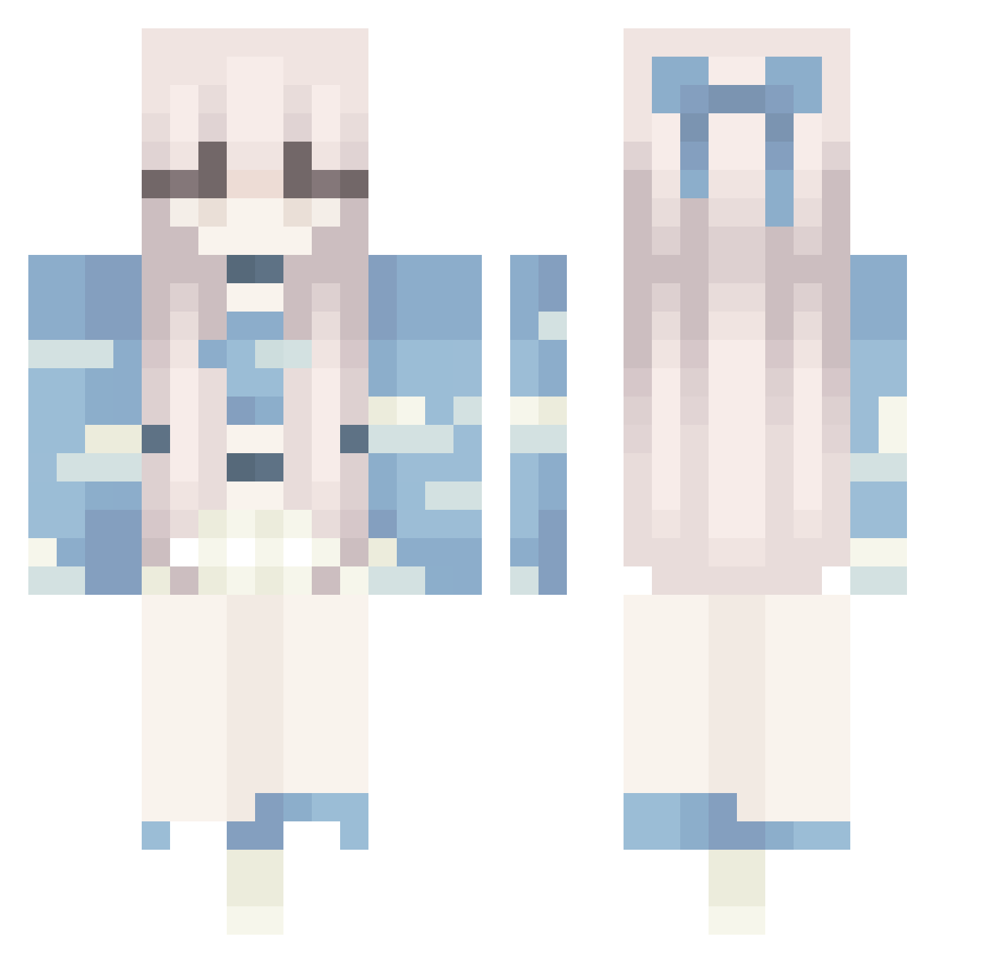 Its_Weihnachten Minecraft skin, front and back view