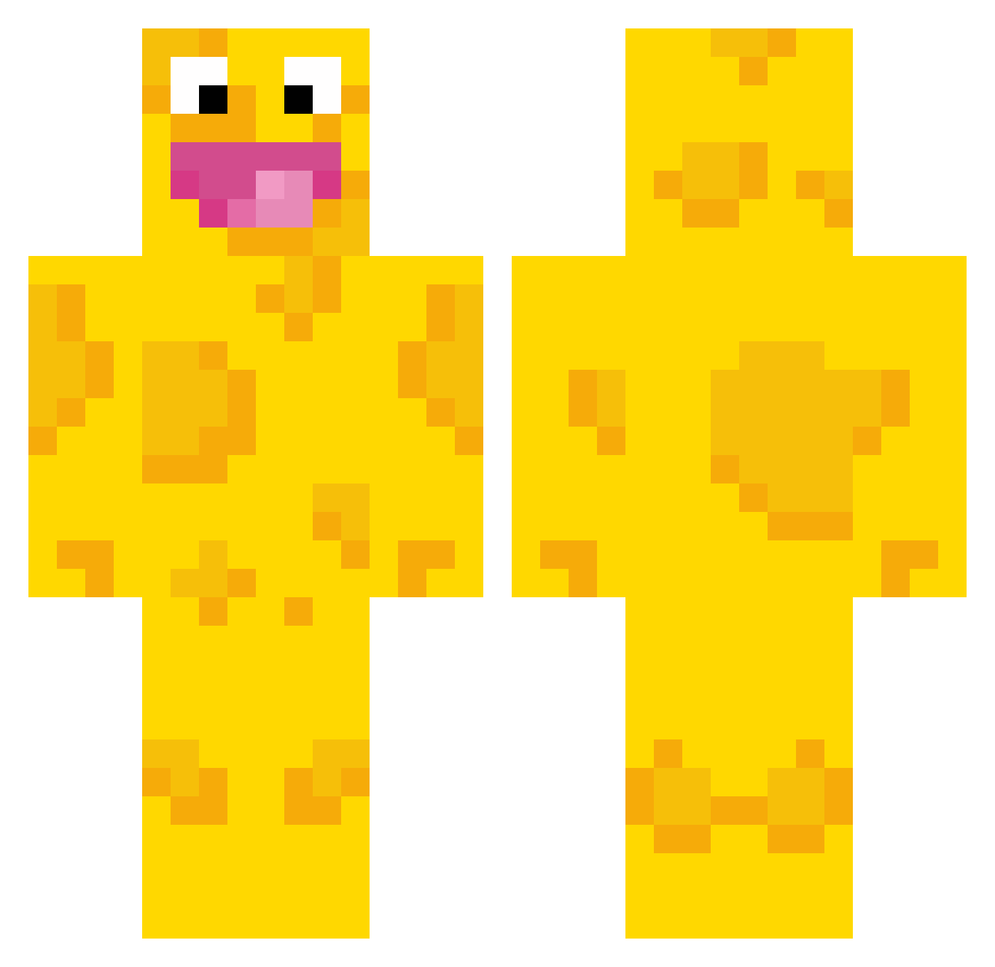 Meneertje_Kaas Minecraft skin, front and back view
