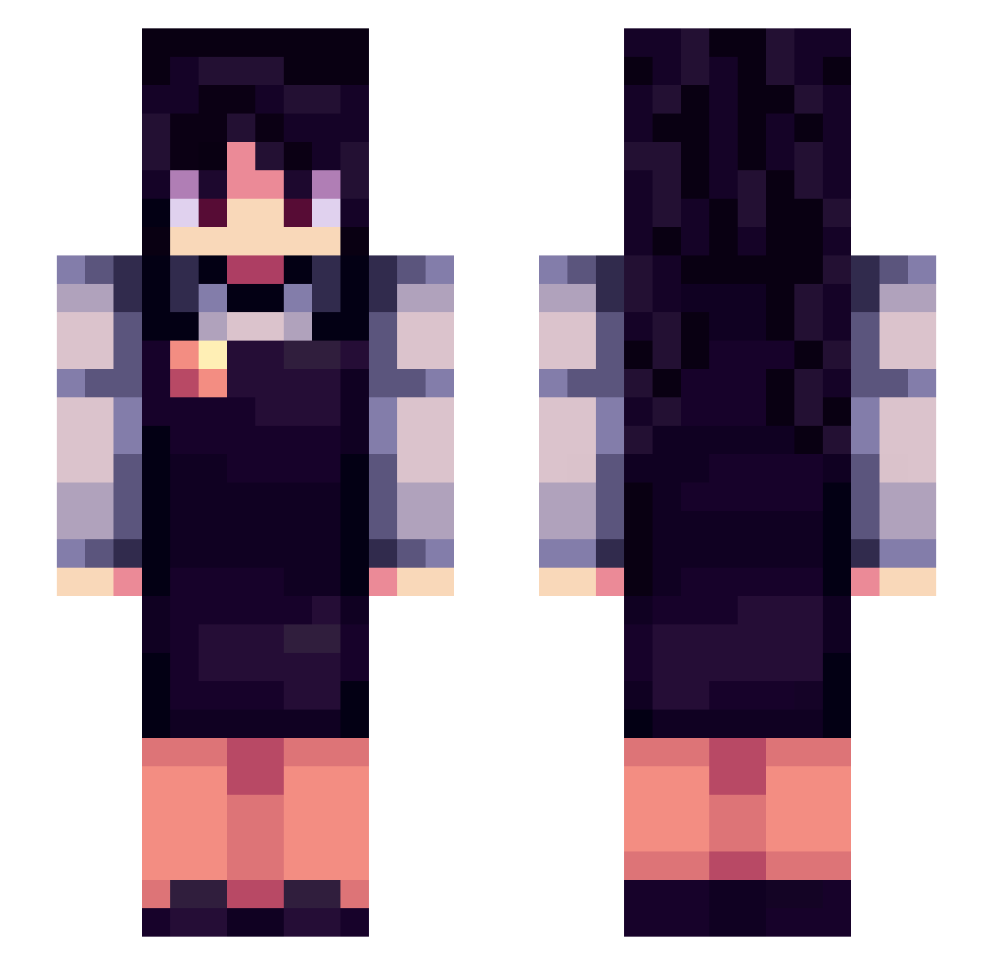 qulkesh Minecraft skin, front and back view